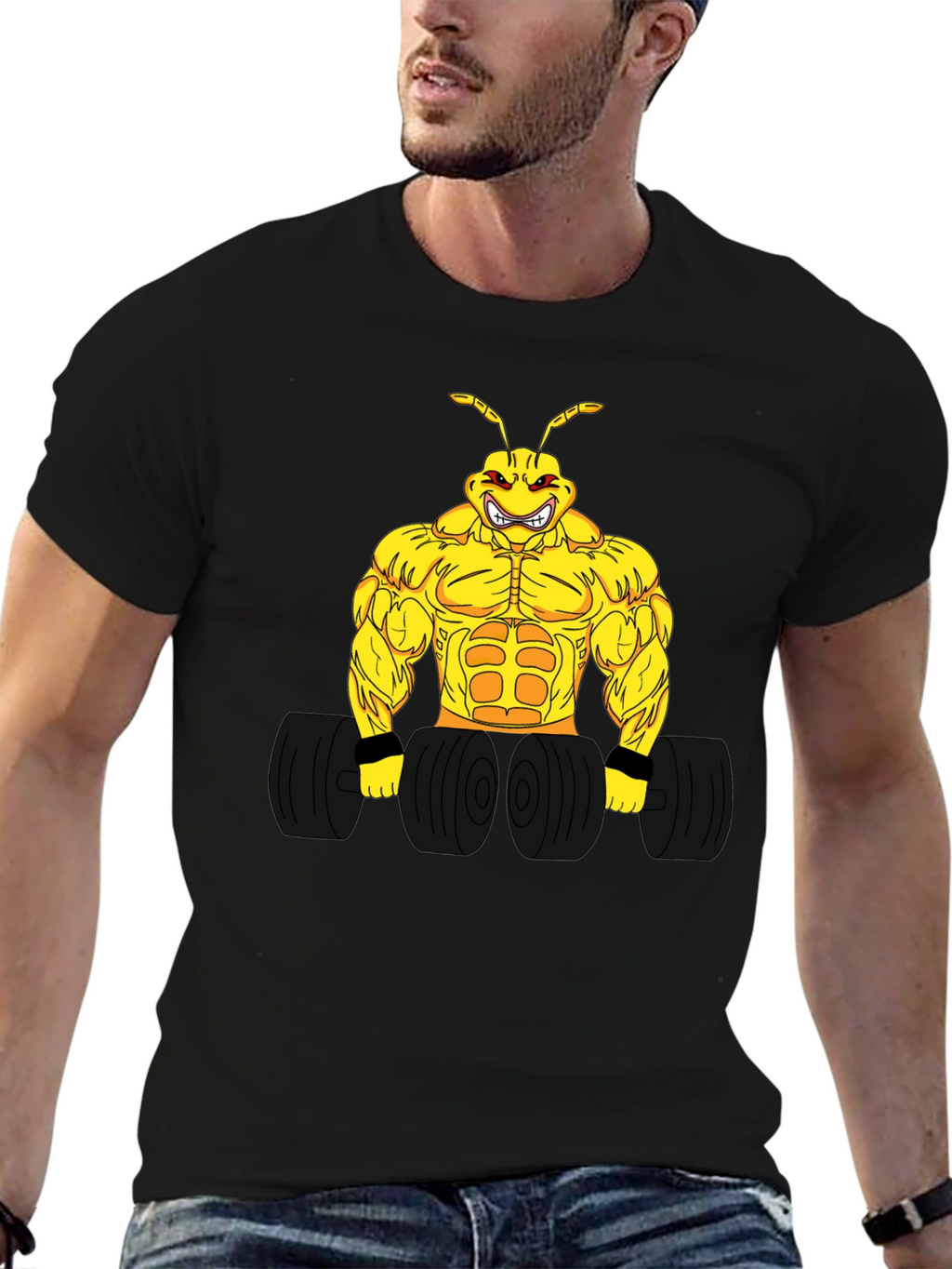 Muscle Ant T-Shirt - Black Graphic Tee