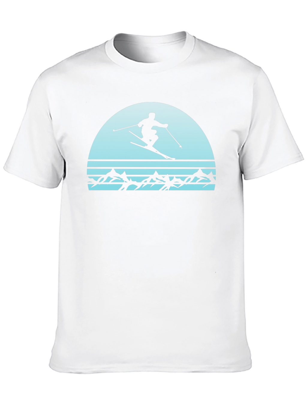 Retro Skiing T-Shirt - Mountain Scene