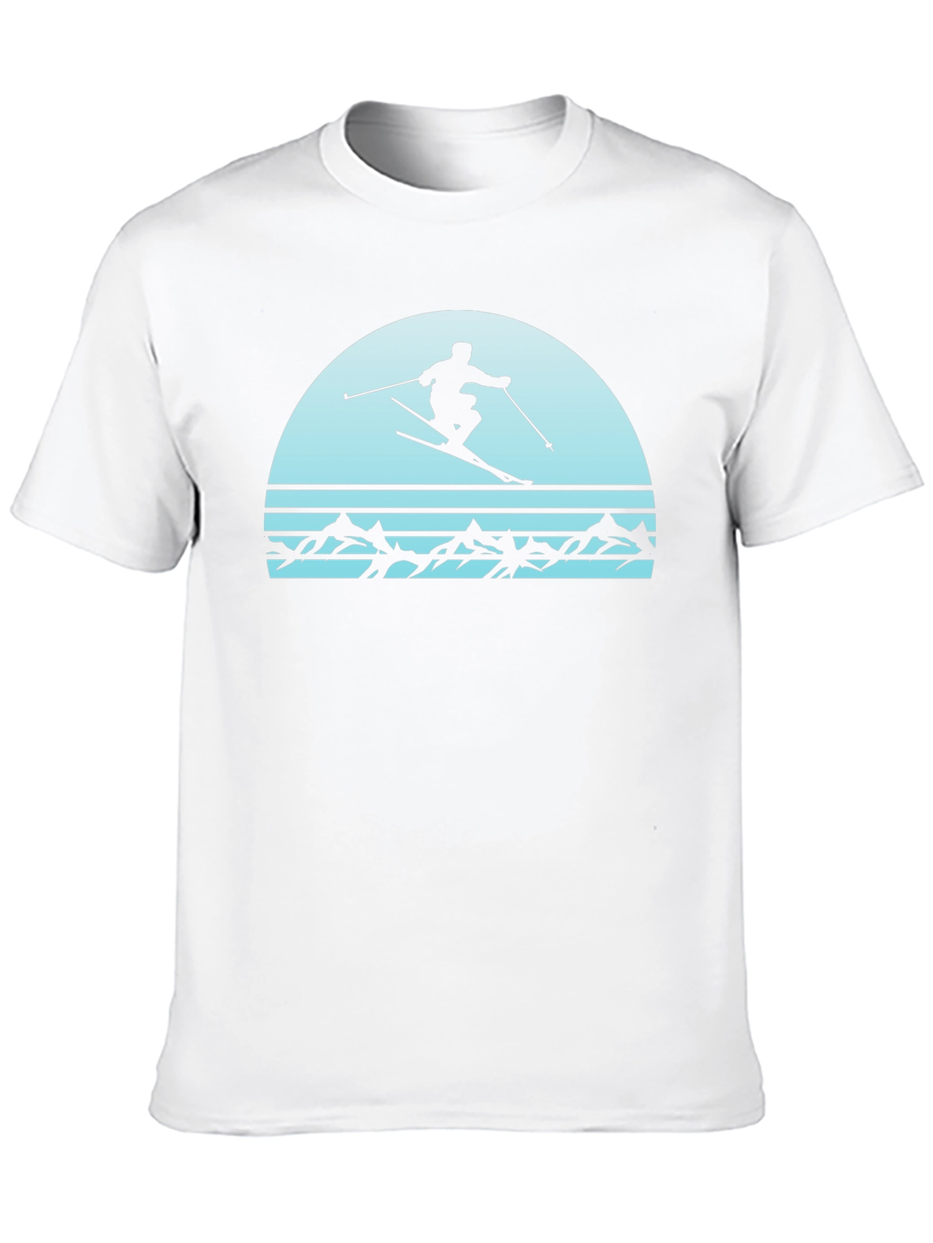 Retro Skiing T-Shirt - Mountain Scene