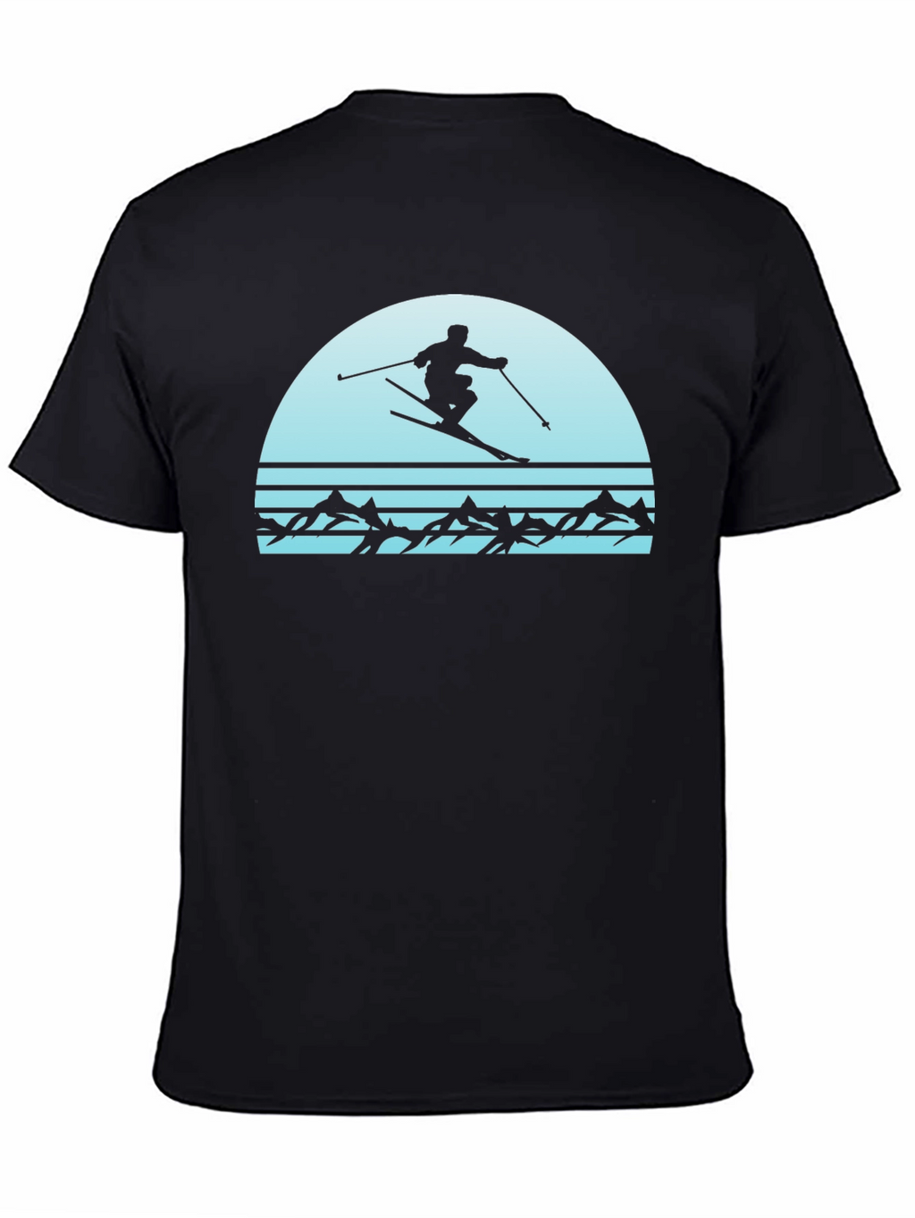 Retro Skiing T-Shirt - Mountain Scene