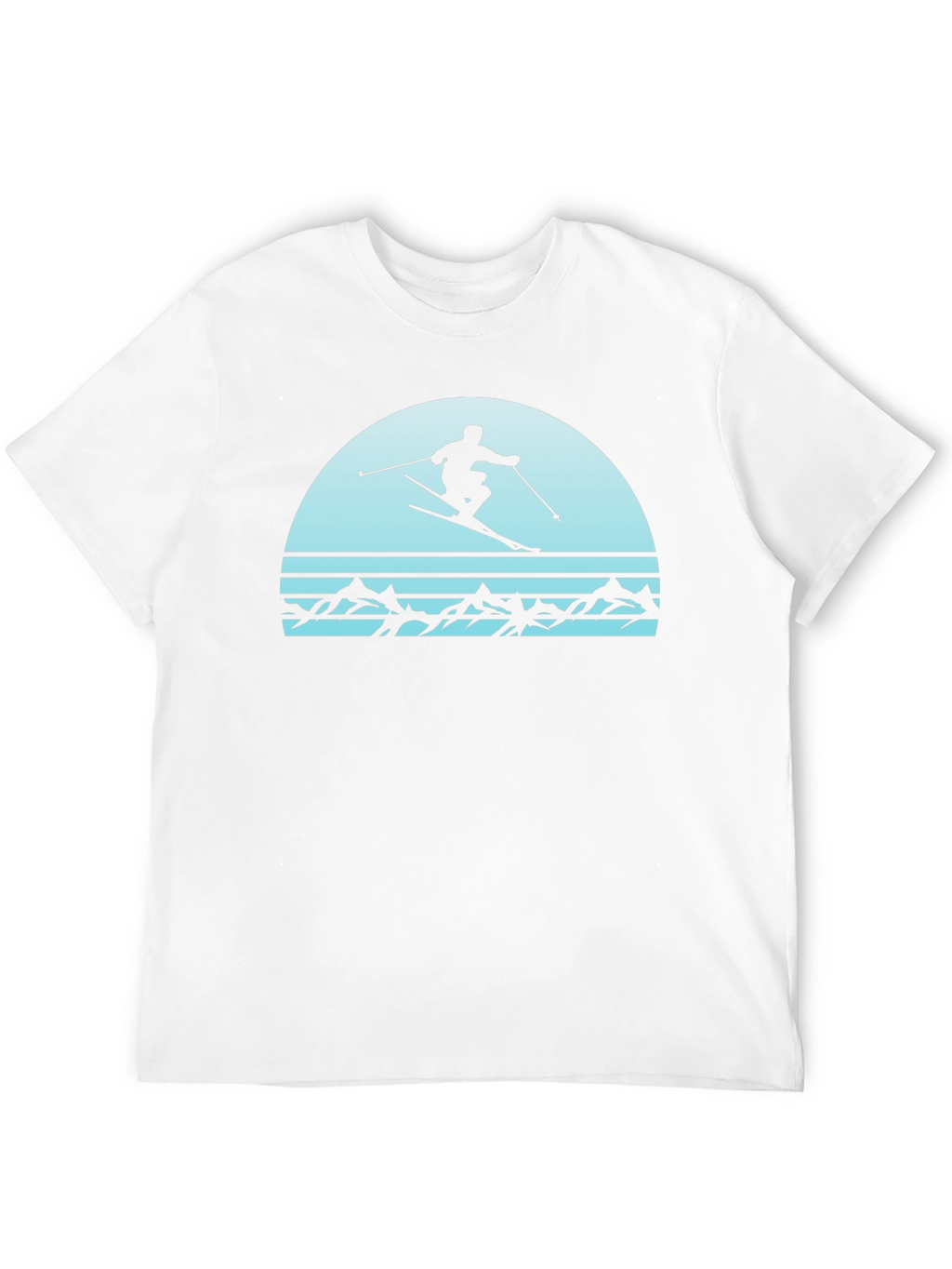 Retro Skiing T-Shirt - Mountain Scene