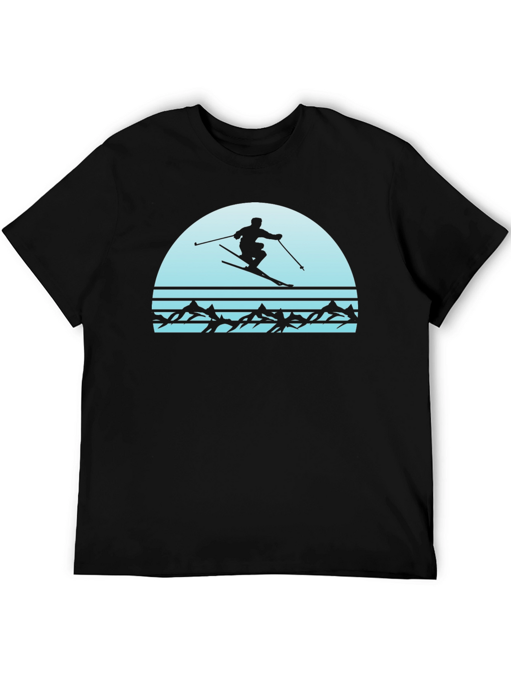 Retro Skiing T-Shirt - Mountain Scene