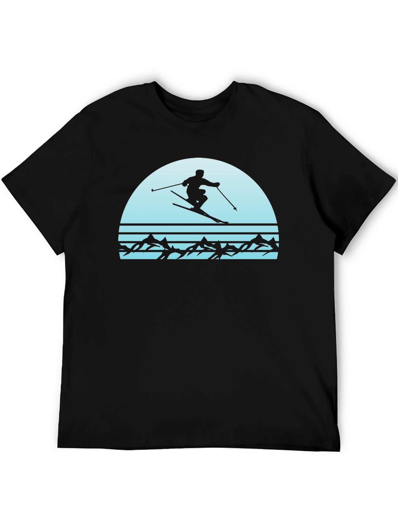 Retro Skiing T-Shirt - Mountain Scene