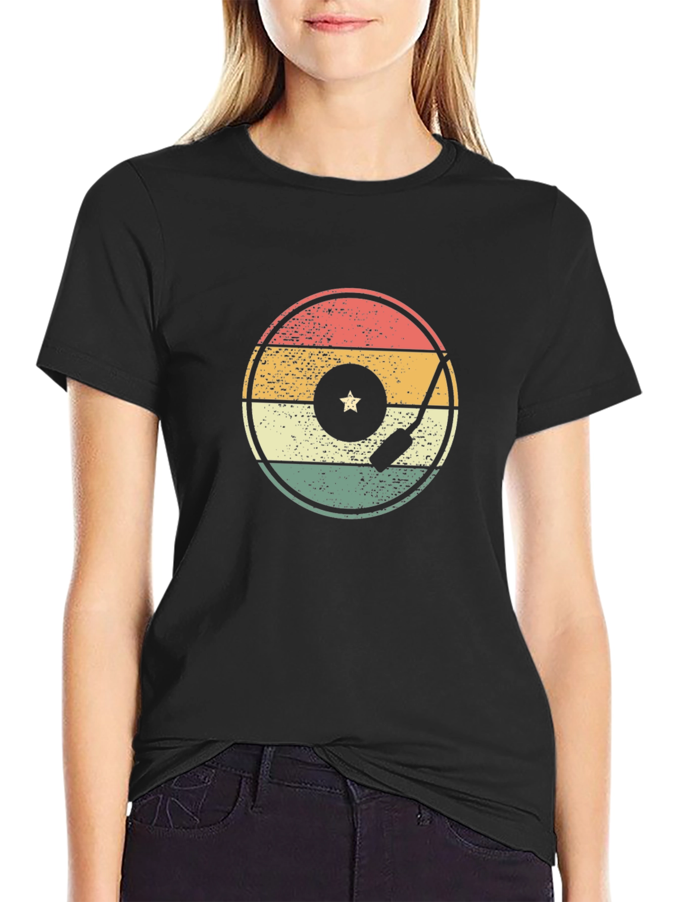 Retro Record Player T-Shirt - Vintage Style Tee