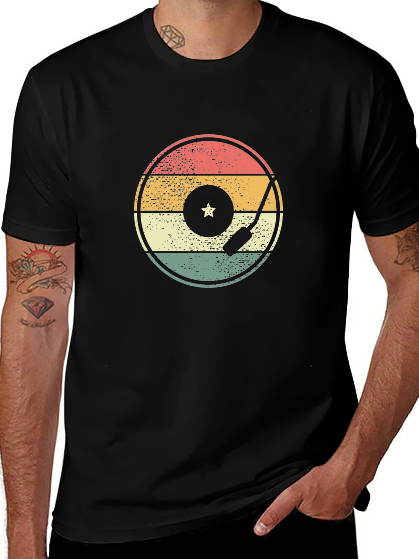 Retro Record Player T-Shirt - Vintage Style Tee