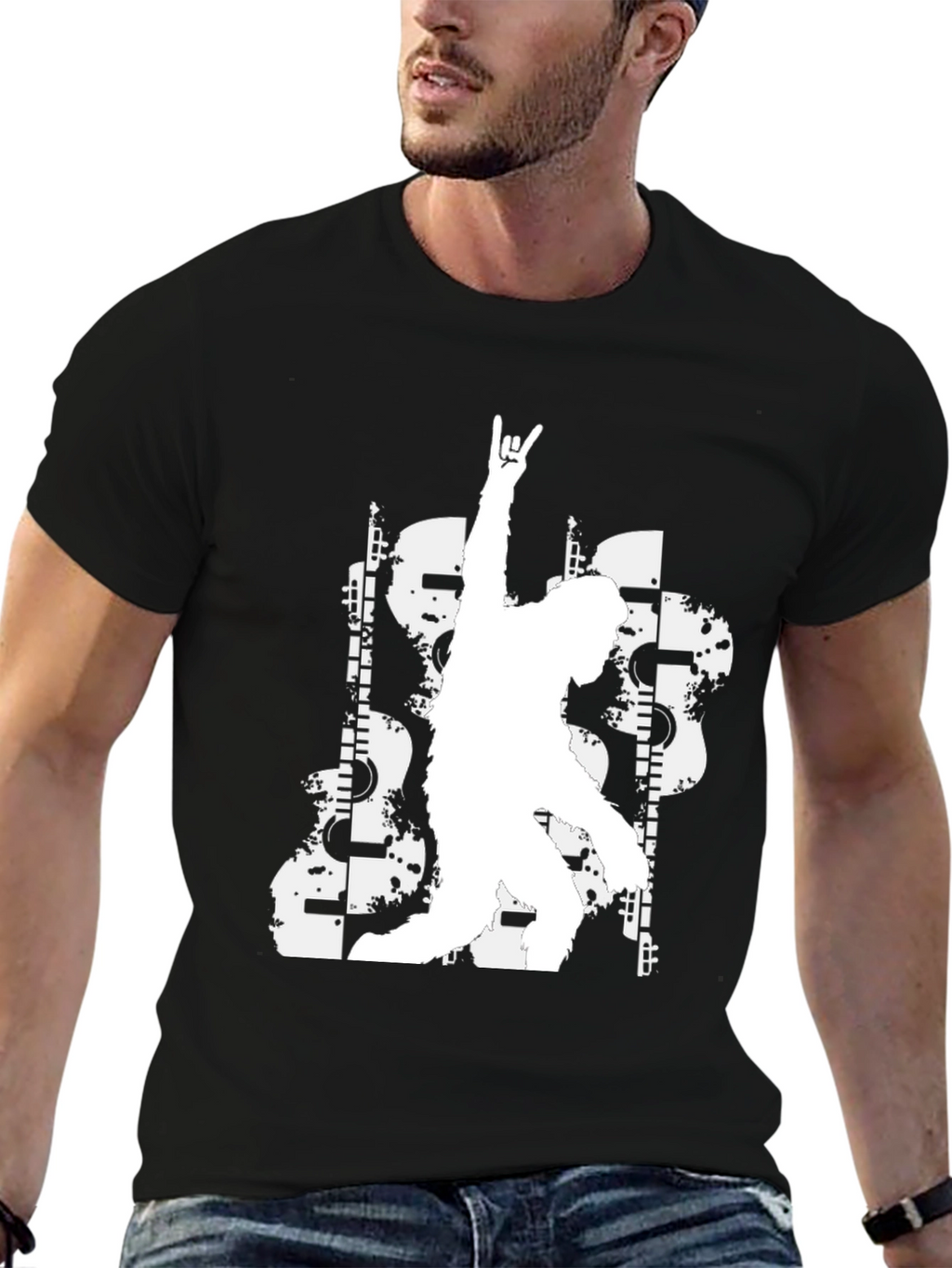 Rock On Graphic Tee - Black Casual T-Shirt