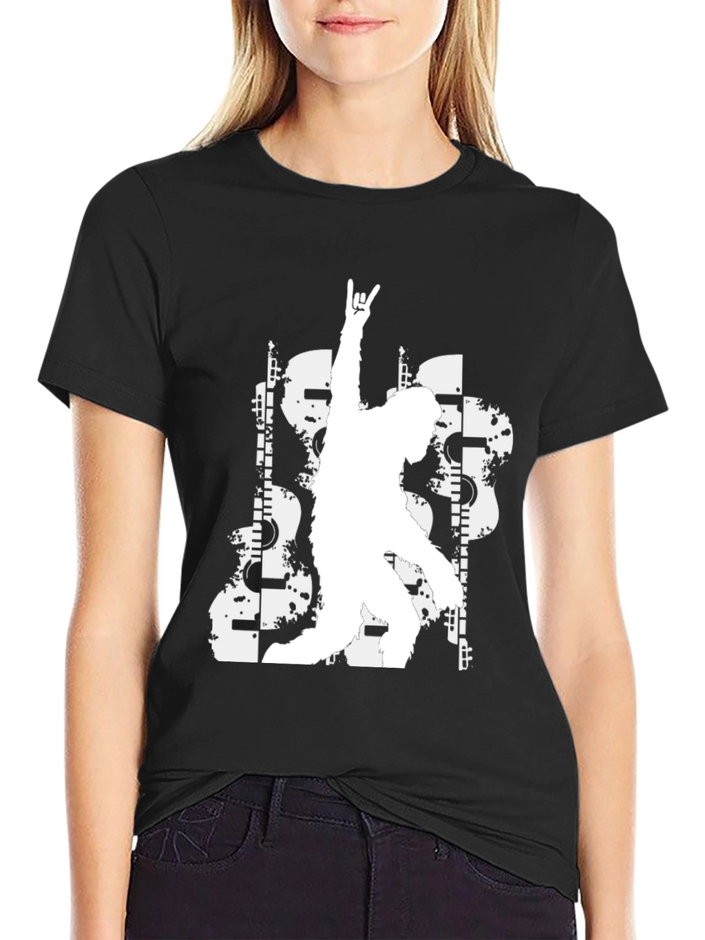 Rock On Graphic Tee - Black Casual T-Shirt