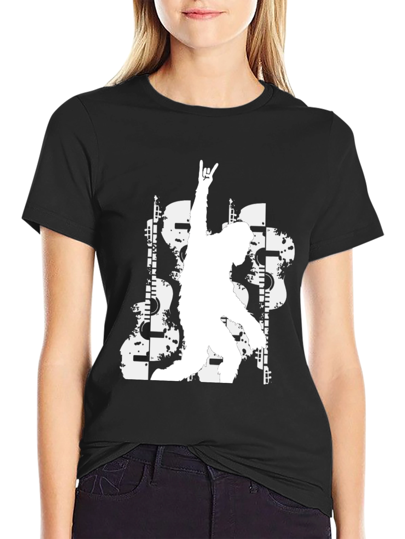 Rock On Graphic Tee - Black Casual T-Shirt