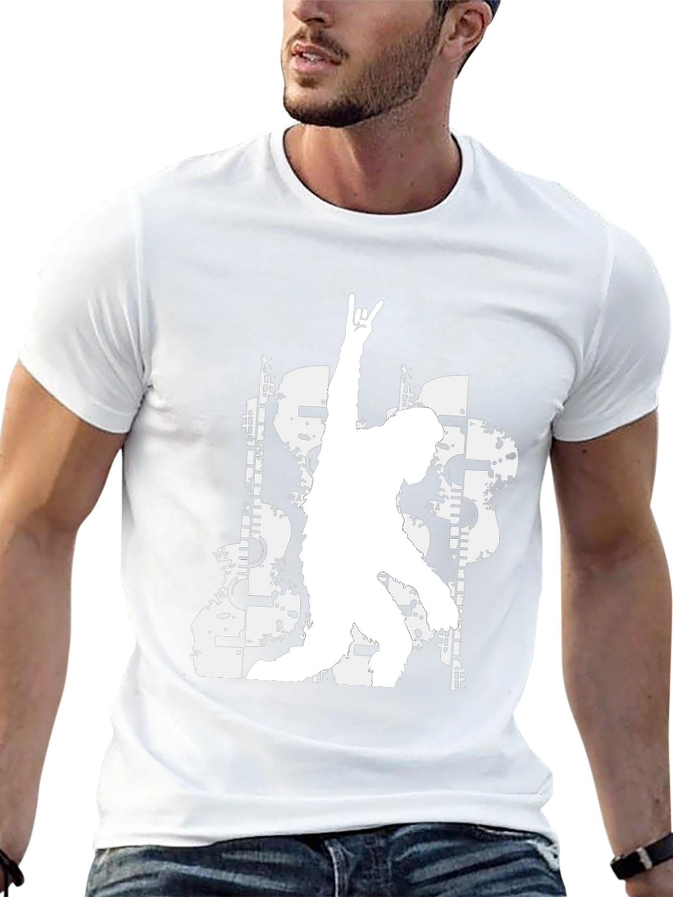Rock On Graphic Tee - Black Casual T-Shirt