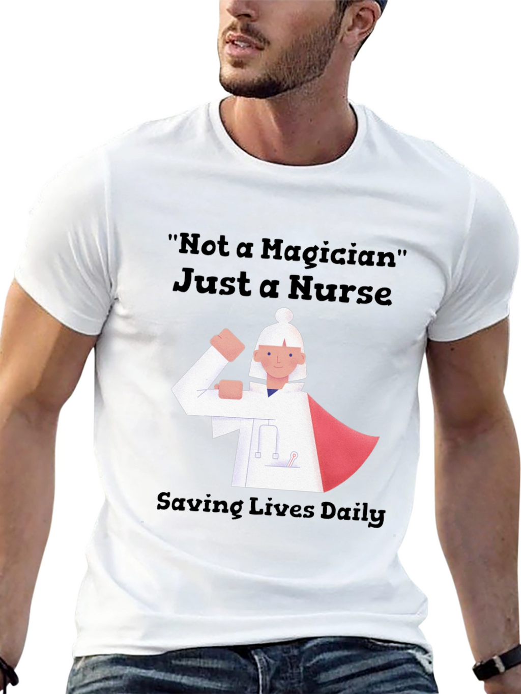 Nurse Superhero Graphic Tee - Saving Lives Daily