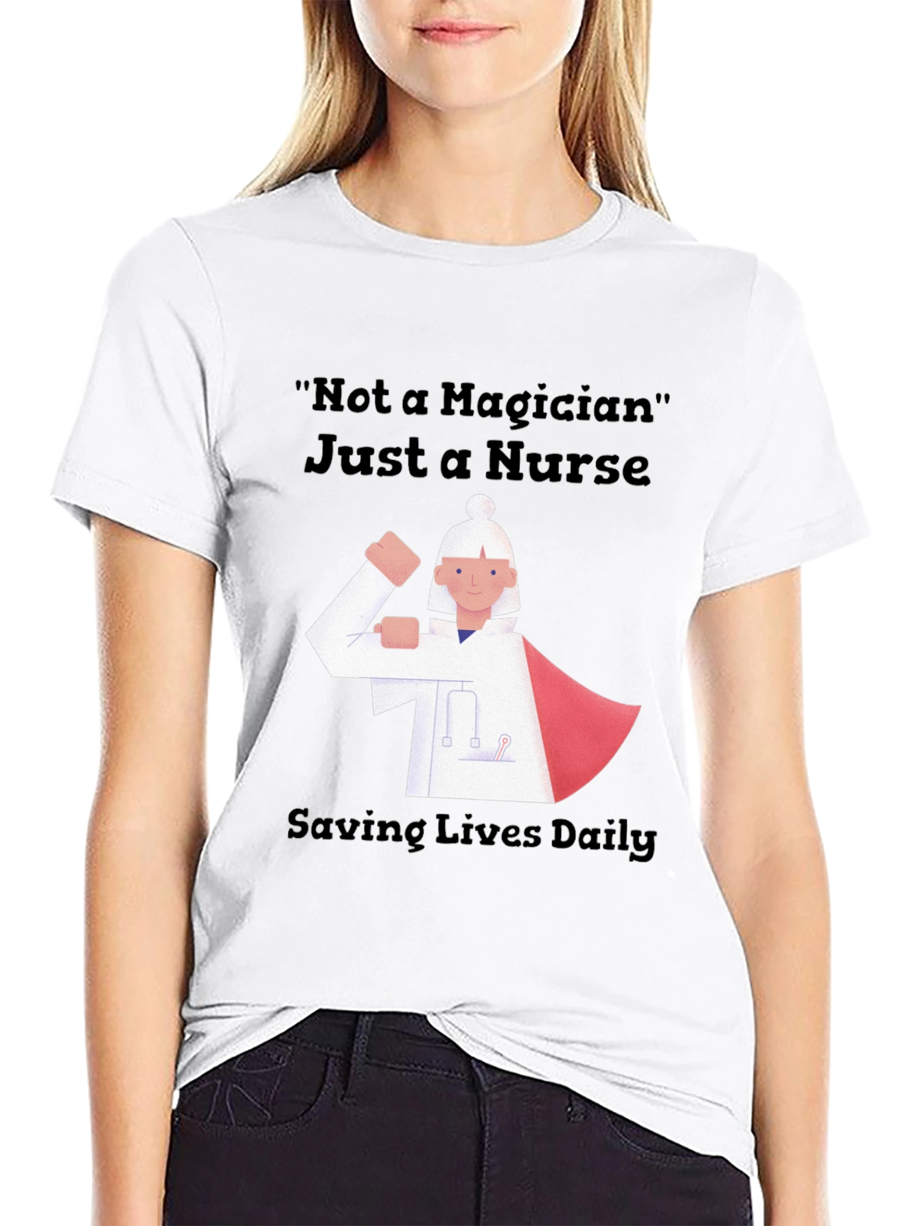 Nurse Superhero Graphic Tee - Saving Lives Daily