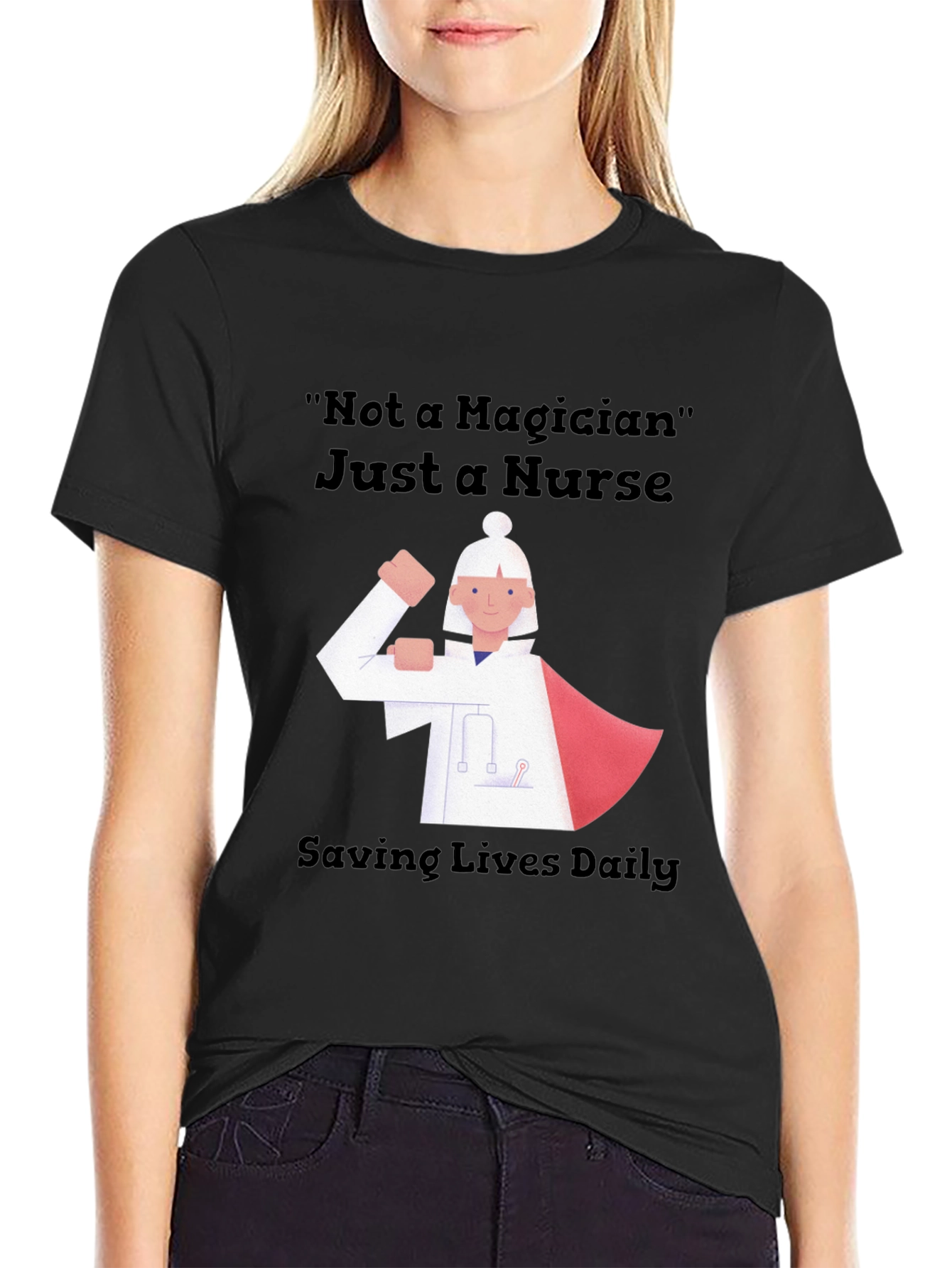 Nurse Superhero Graphic Tee - Saving Lives Daily