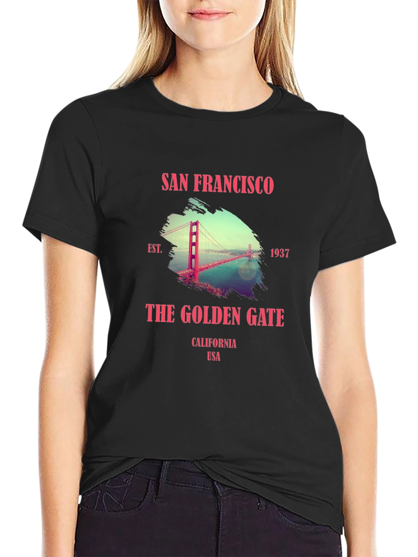 Golden Gate San Francisco Black T-Shirt