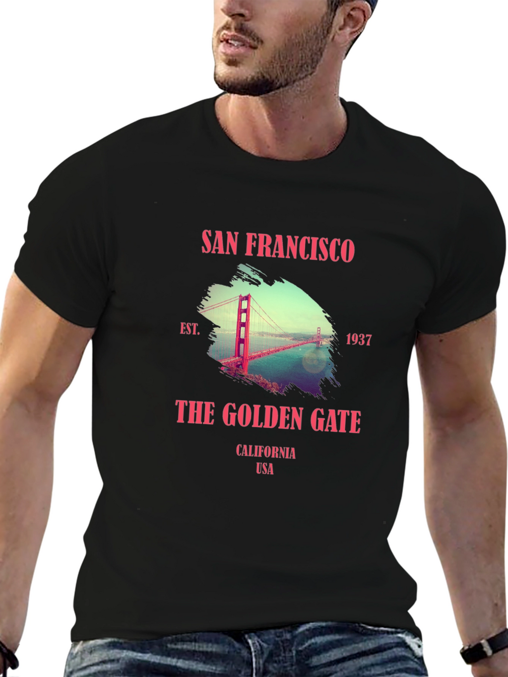 Golden Gate San Francisco Black T-Shirt