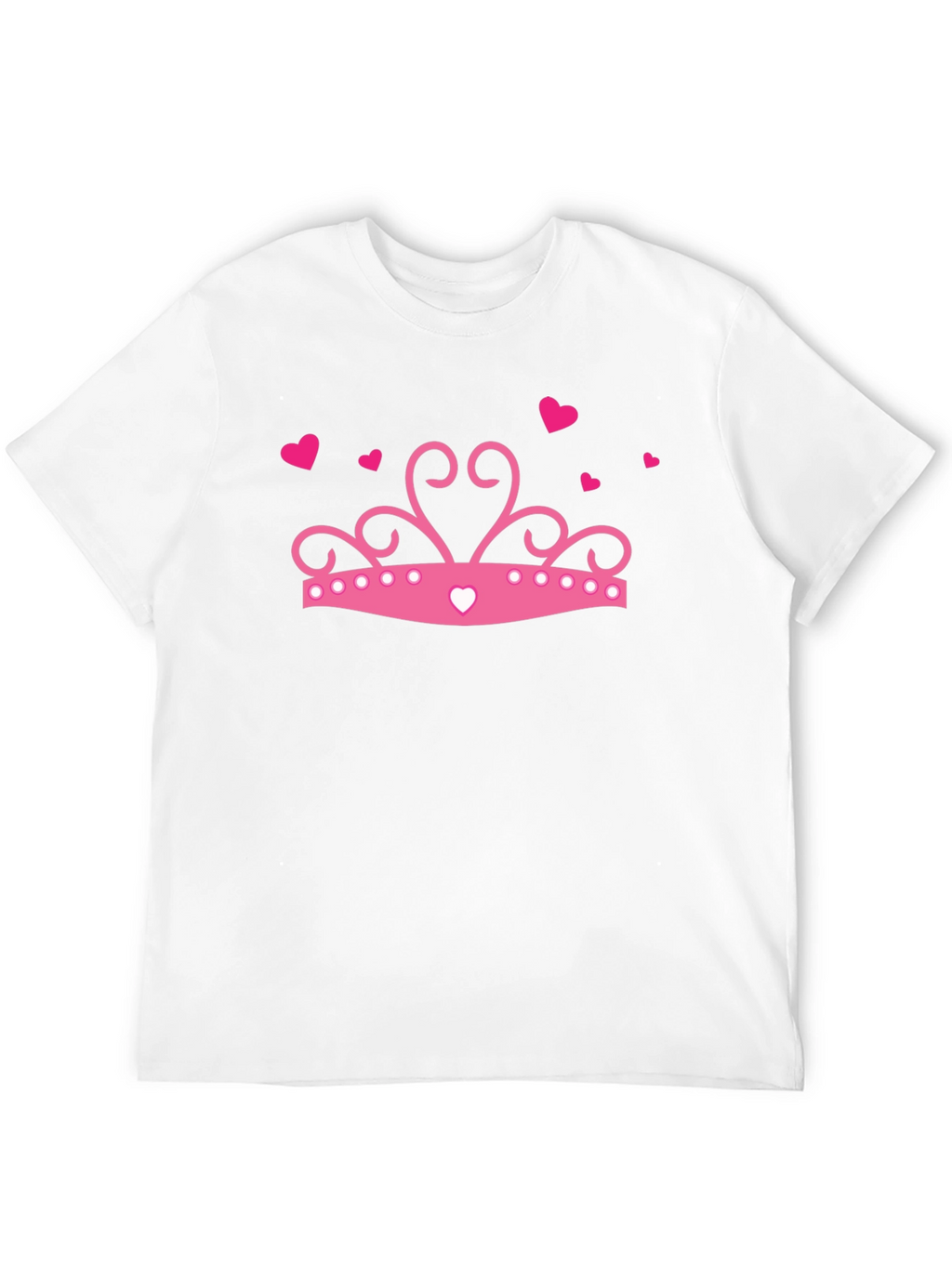 Pink Princess Crown Graphic Black T-Shirt