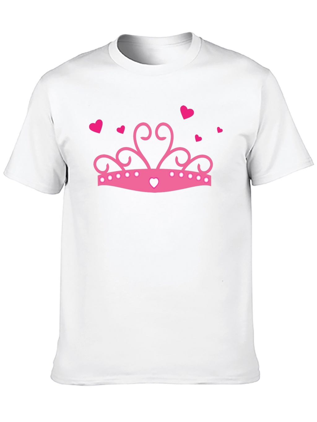 Pink Princess Crown Graphic Black T-Shirt