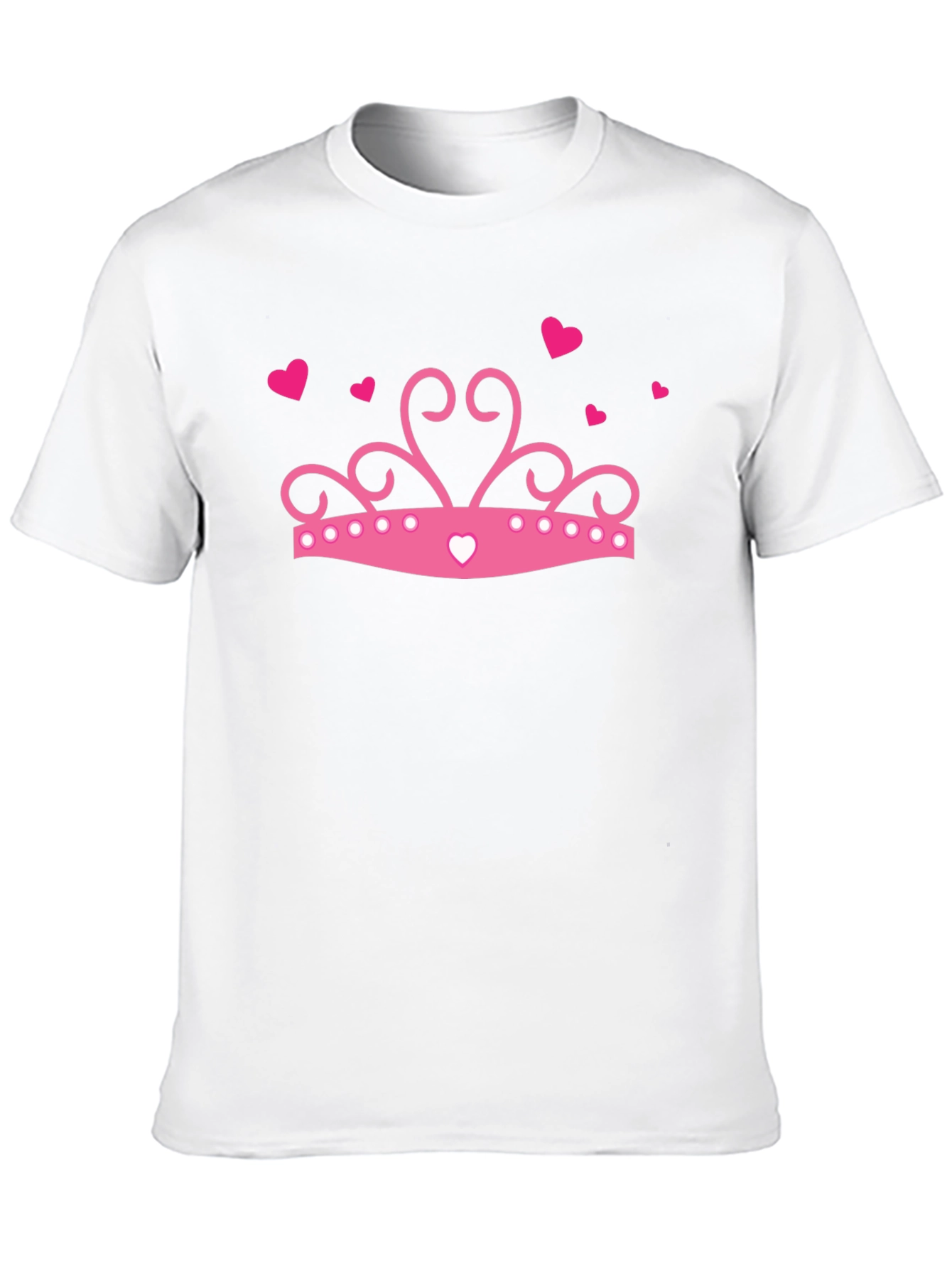 Pink Princess Crown Graphic Black T-Shirt