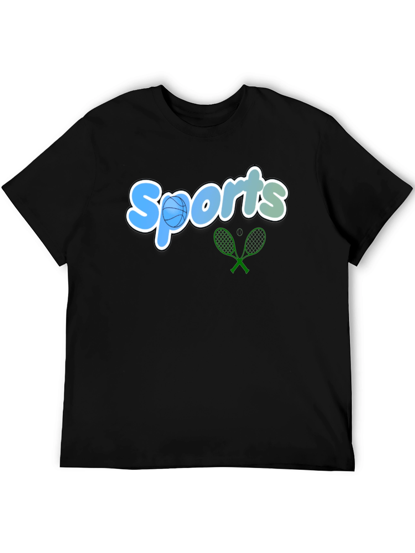 Sports Graphic Tee - Black Casual T-Shirt