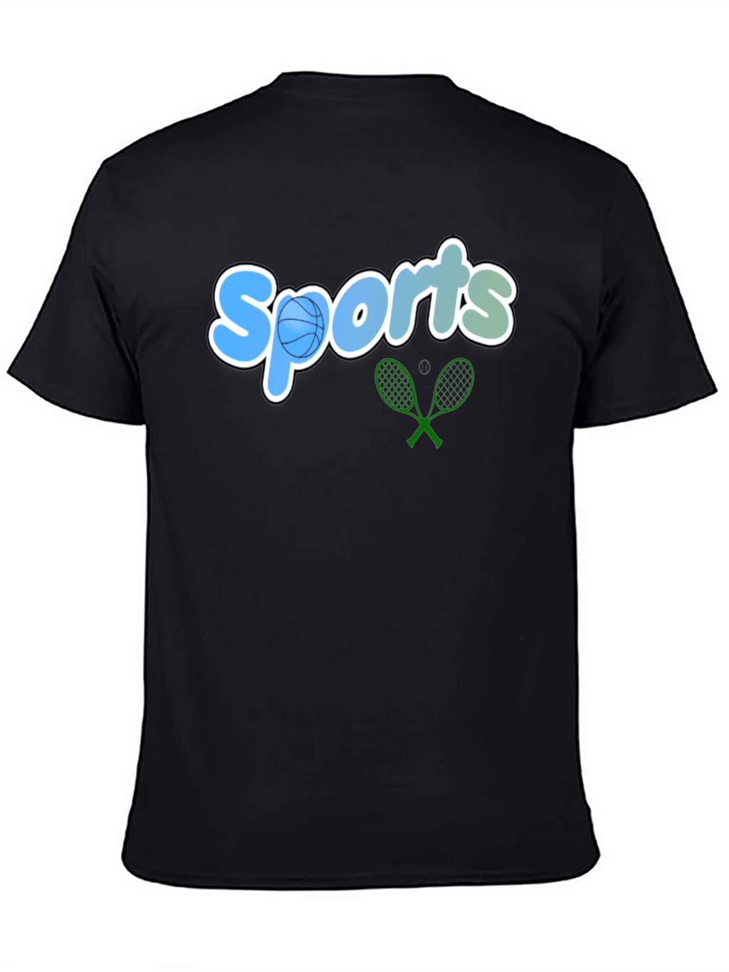 Sports Graphic Tee - Black Casual T-Shirt
