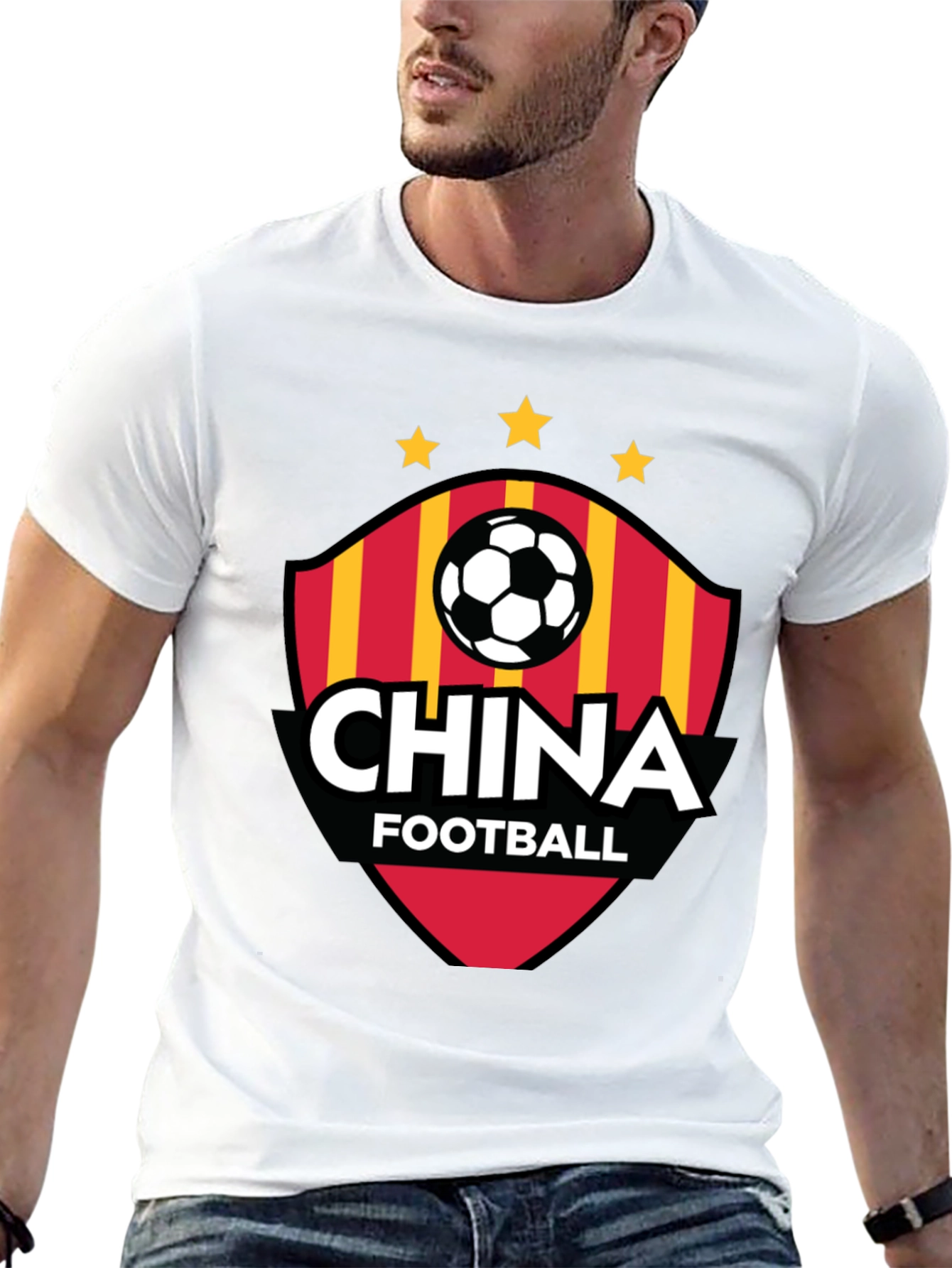 China Football T-Shirt - Black Crew Neck