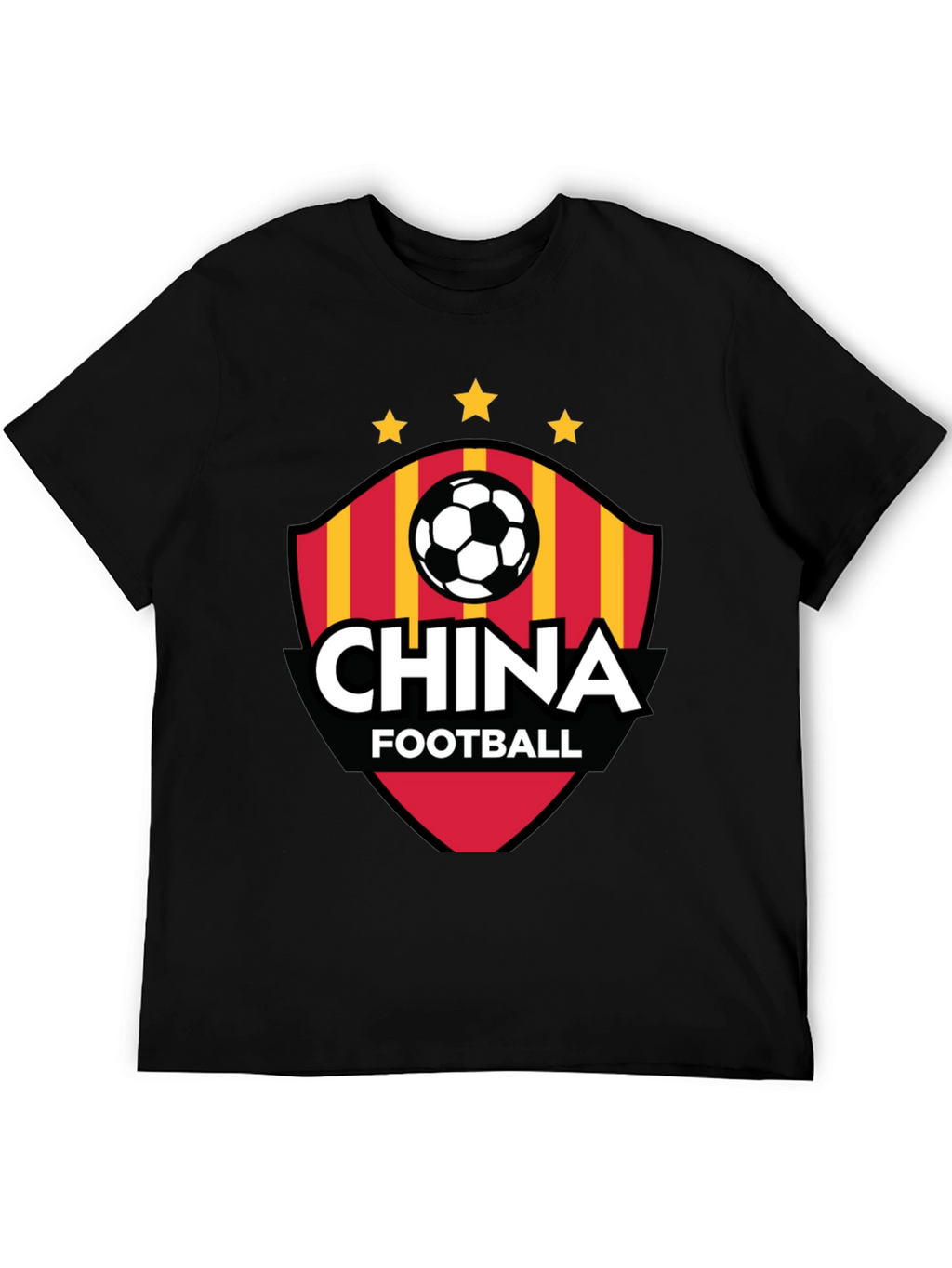 China Football T-Shirt - Black Crew Neck