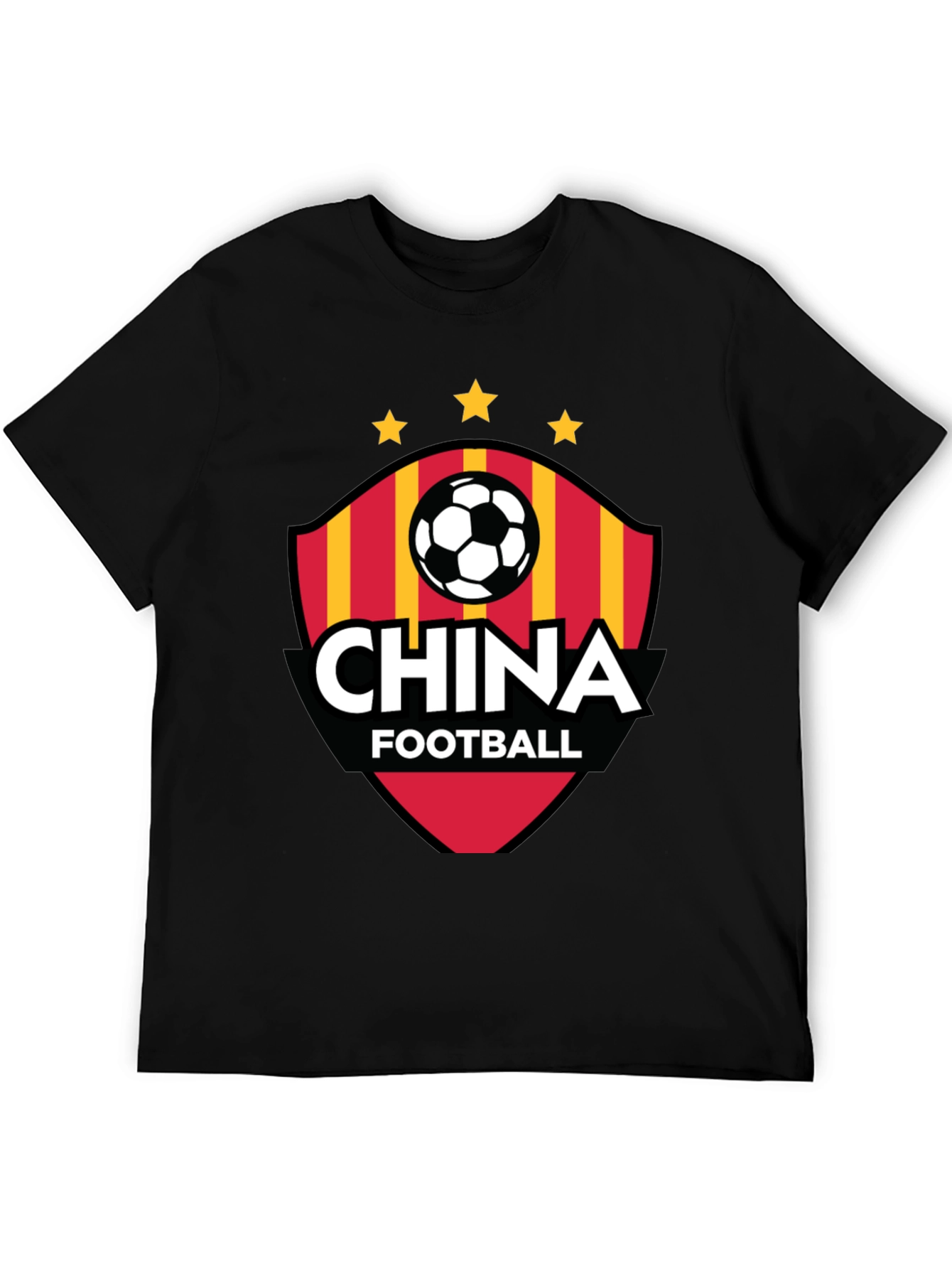 China Football T-Shirt - Black Crew Neck