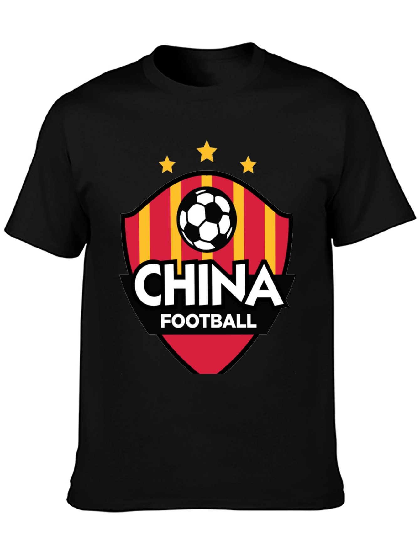 China Football T-Shirt - Black Crew Neck