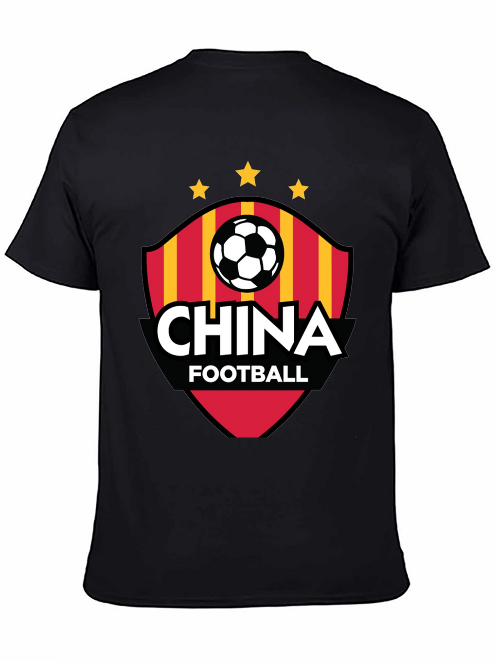 China Football T-Shirt - Black Crew Neck