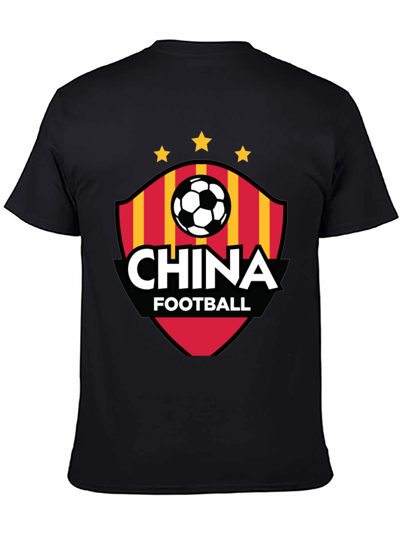 China Football T-Shirt - Black Crew Neck