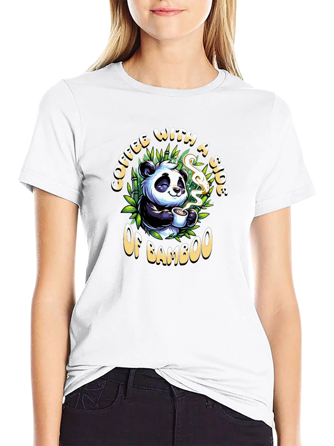 Coffee and Bamboo Panda T-Shirt