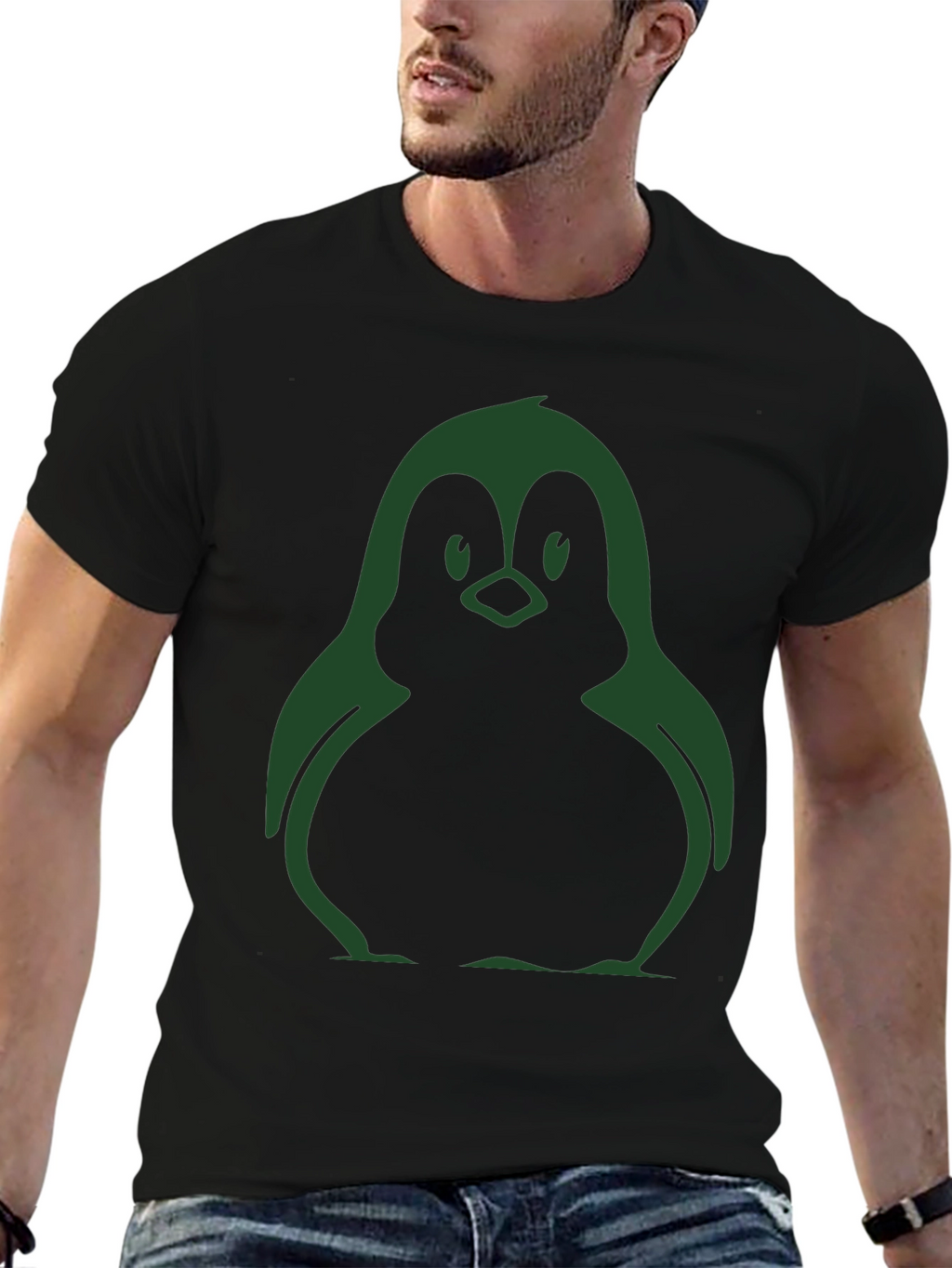 Cool Penguin Graphic Black T-Shirt