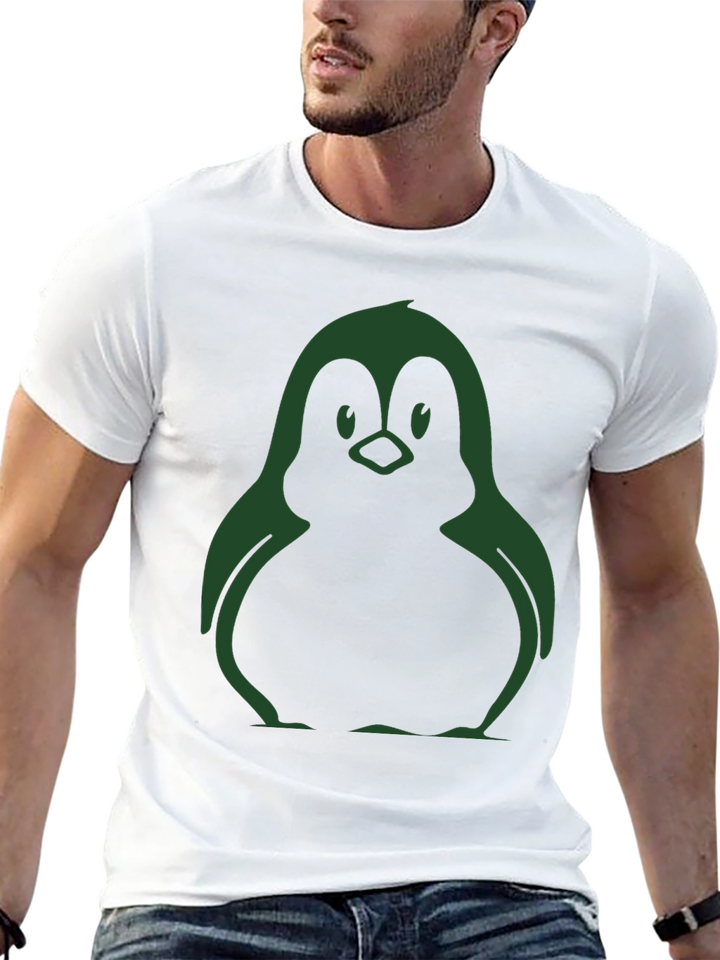 Cool Penguin Graphic Black T-Shirt