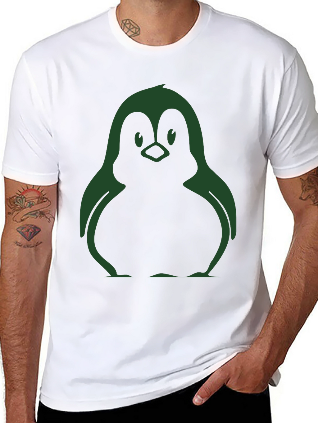 Cool Penguin Graphic Black T-Shirt