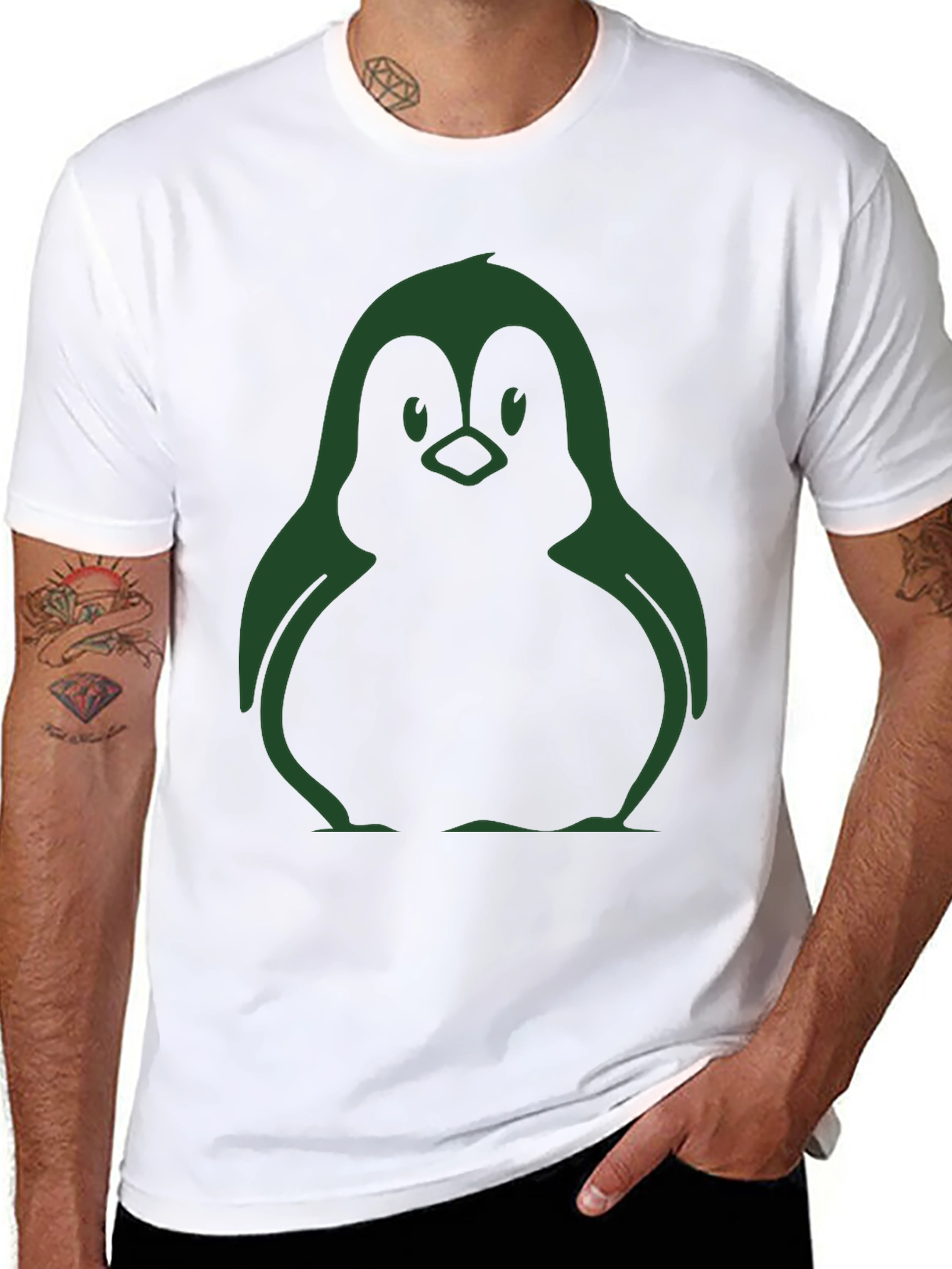 Cool Penguin Graphic Black T-Shirt
