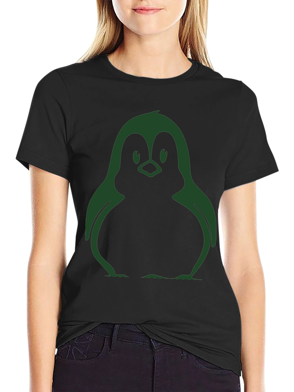 Cool Penguin Graphic Black T-Shirt