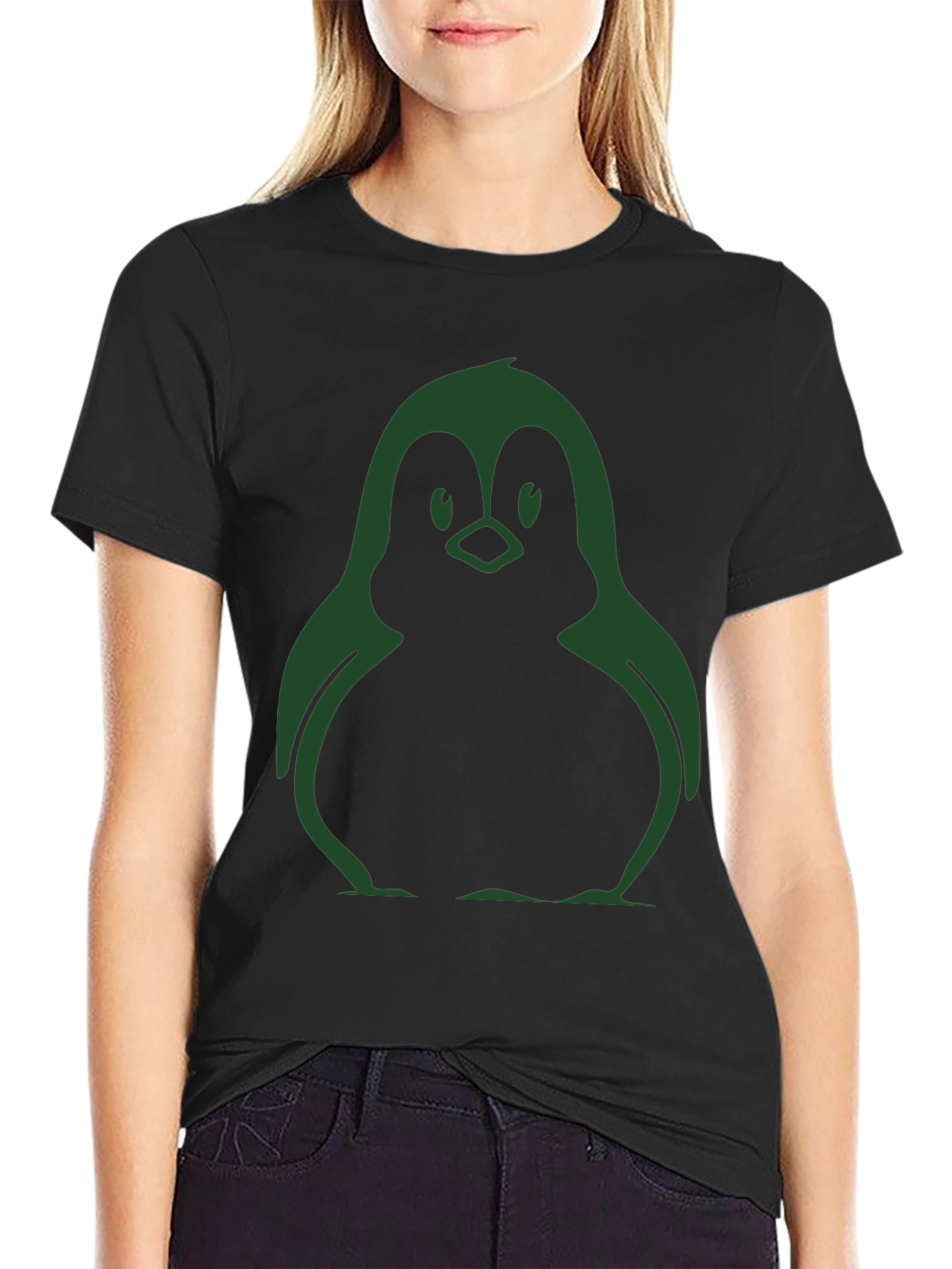 Cool Penguin Graphic Black T-Shirt