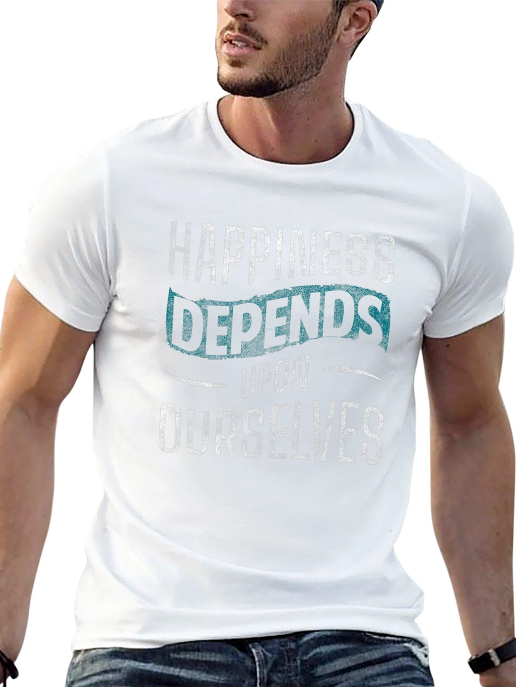 Happiness Depends on Ourselves Graphic T-Shirt