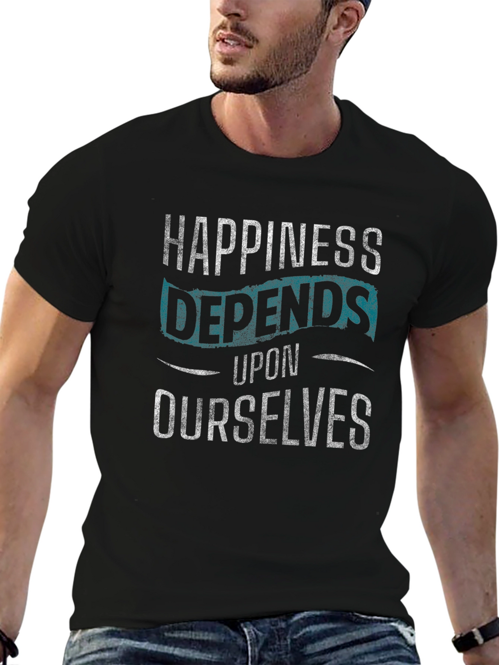 Happiness Depends on Ourselves Graphic T-Shirt