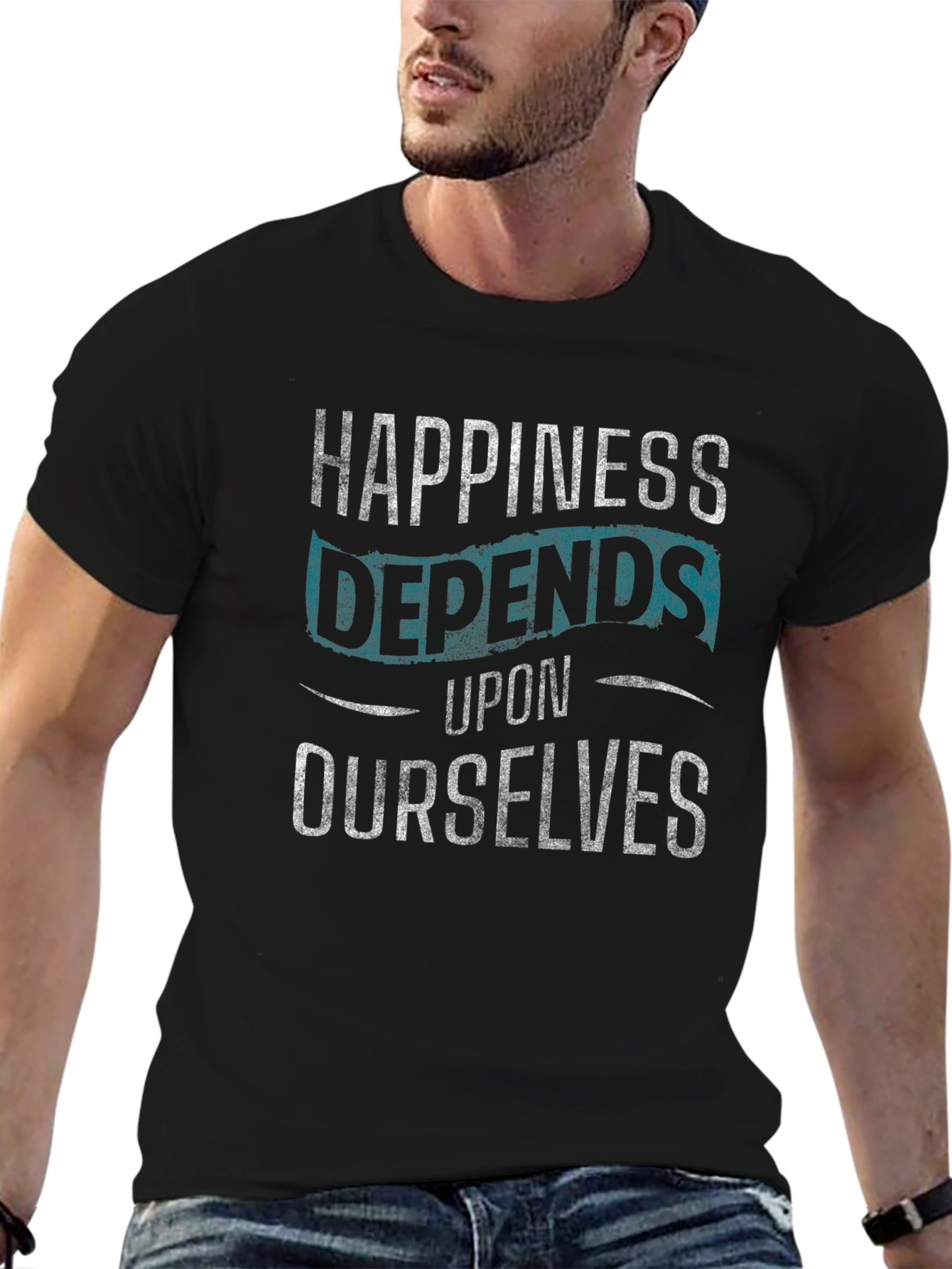 Happiness Depends on Ourselves Graphic T-Shirt