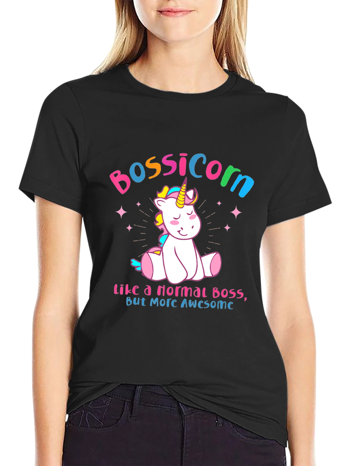 Bossicorn Graphic Tee - Awesome Unicorn Boss T-Shirt