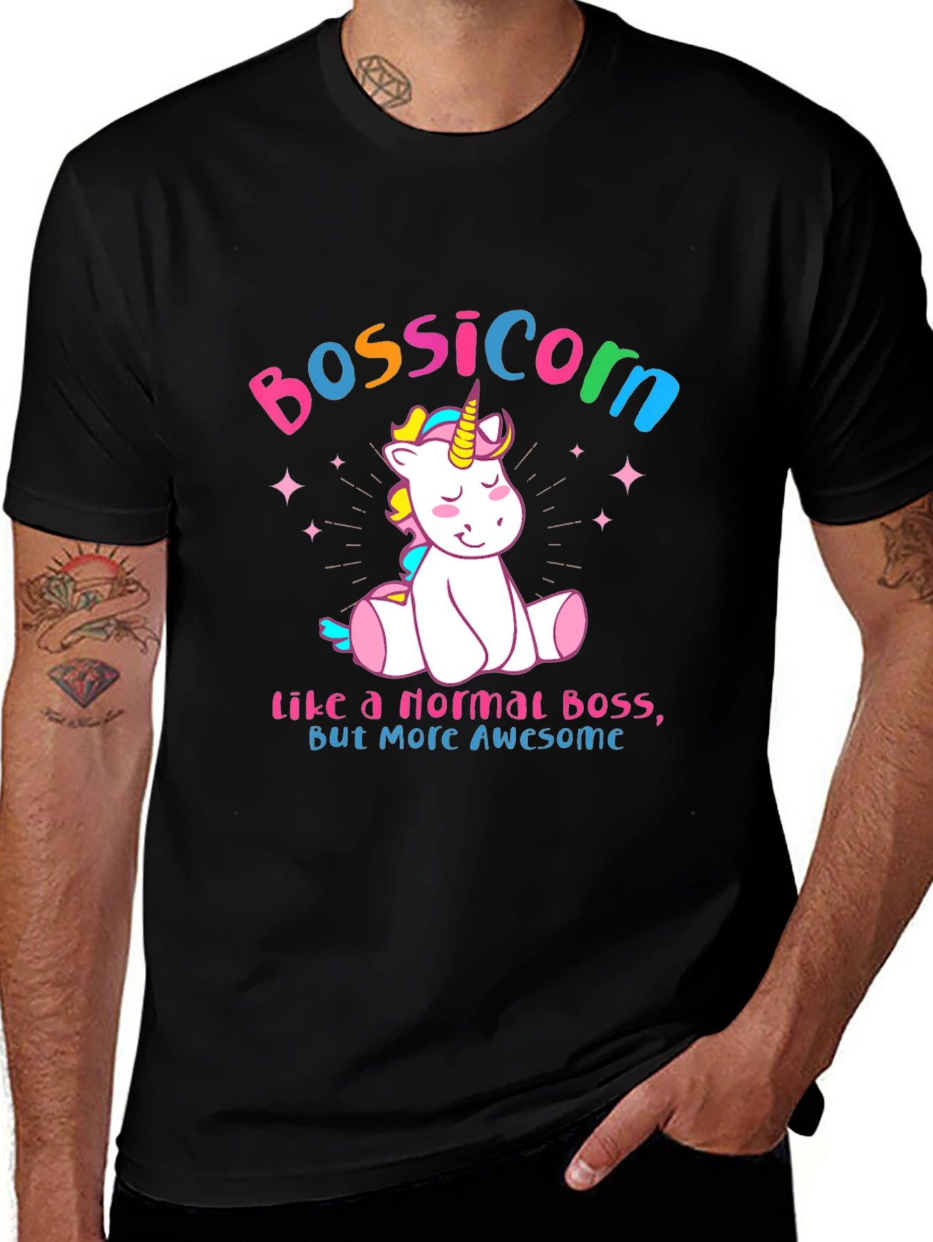 Bossicorn Graphic Tee - Awesome Unicorn Boss T-Shirt