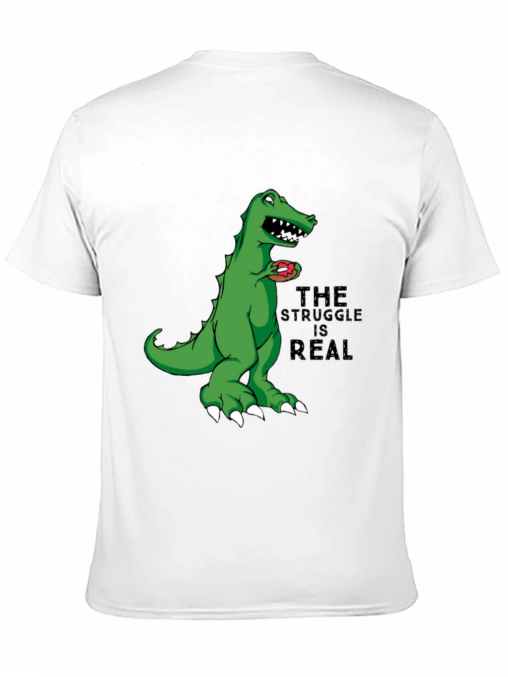 Dino Donut Struggle T-Shirt - Black