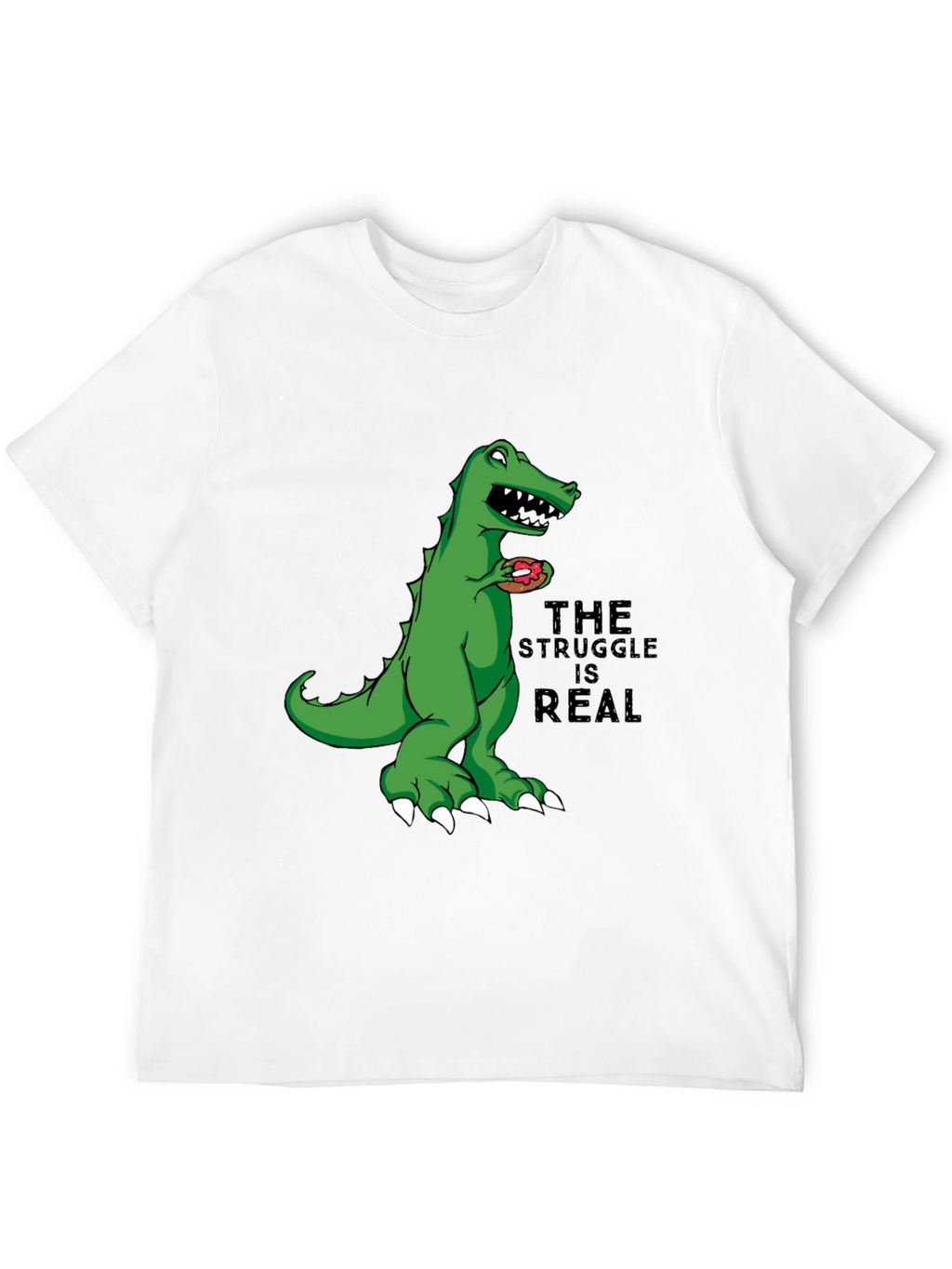 Dino Donut Struggle T-Shirt - Black