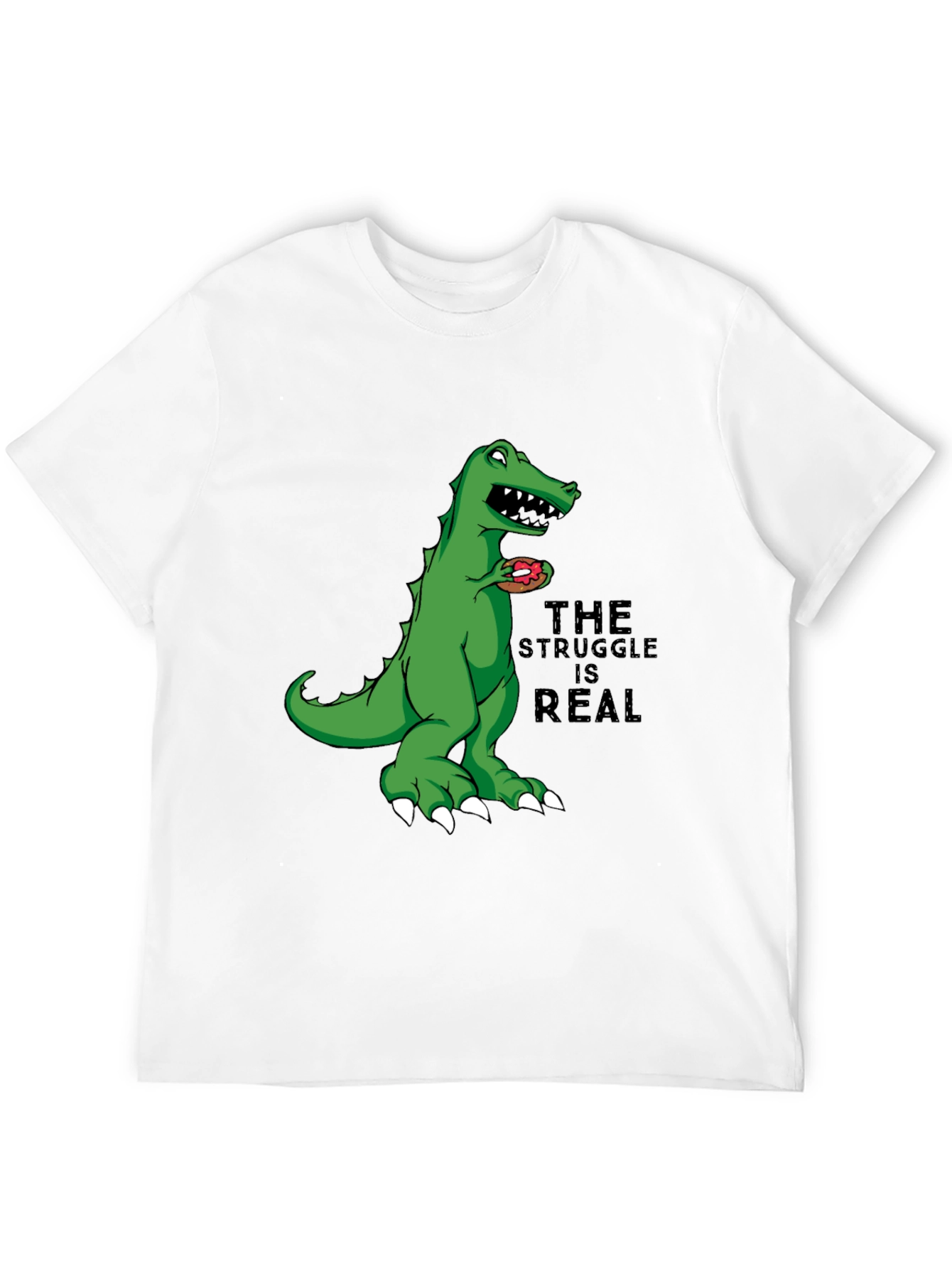 Dino Donut Struggle T-Shirt - Black