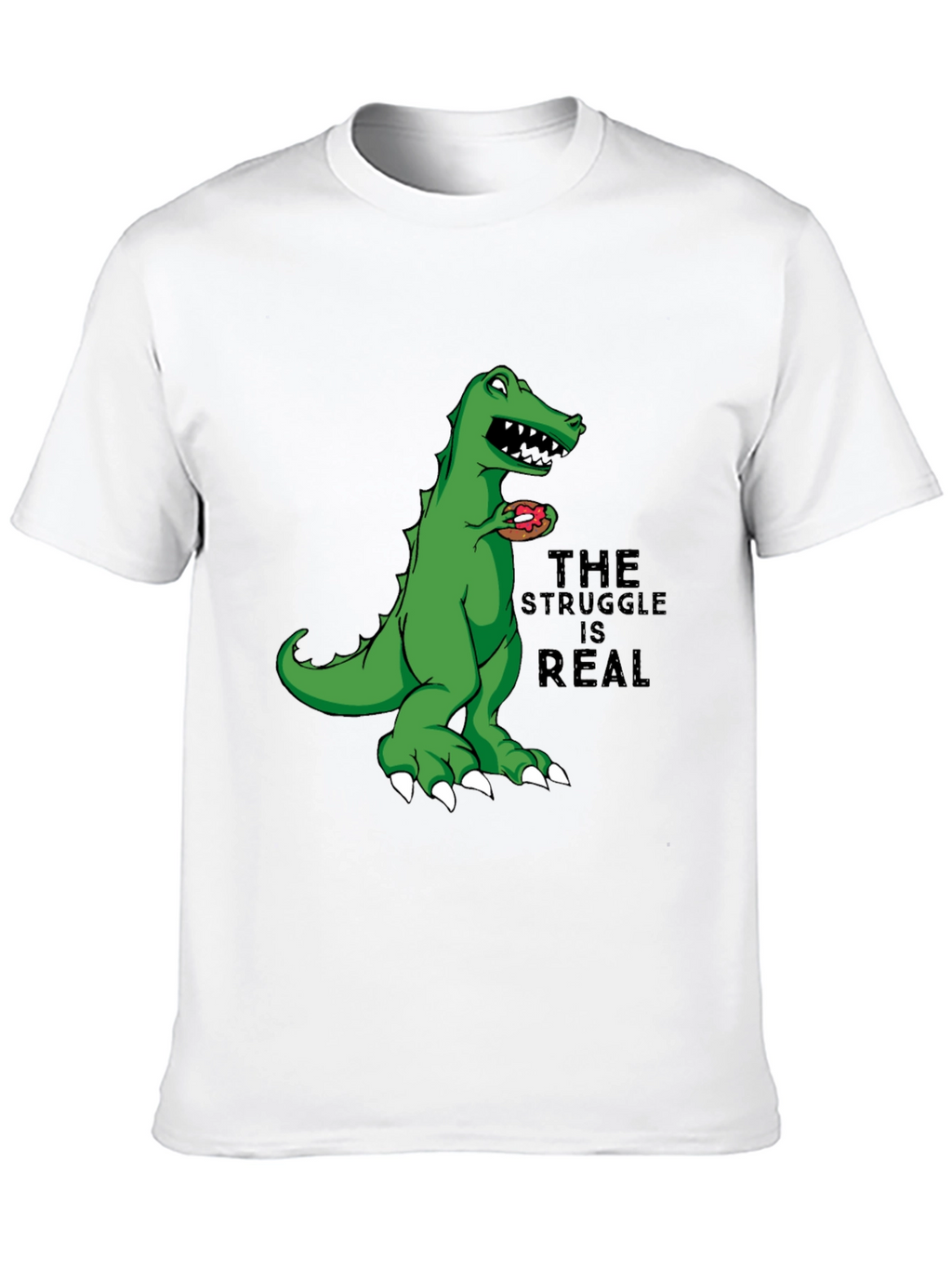 Dino Donut Struggle T-Shirt - Black