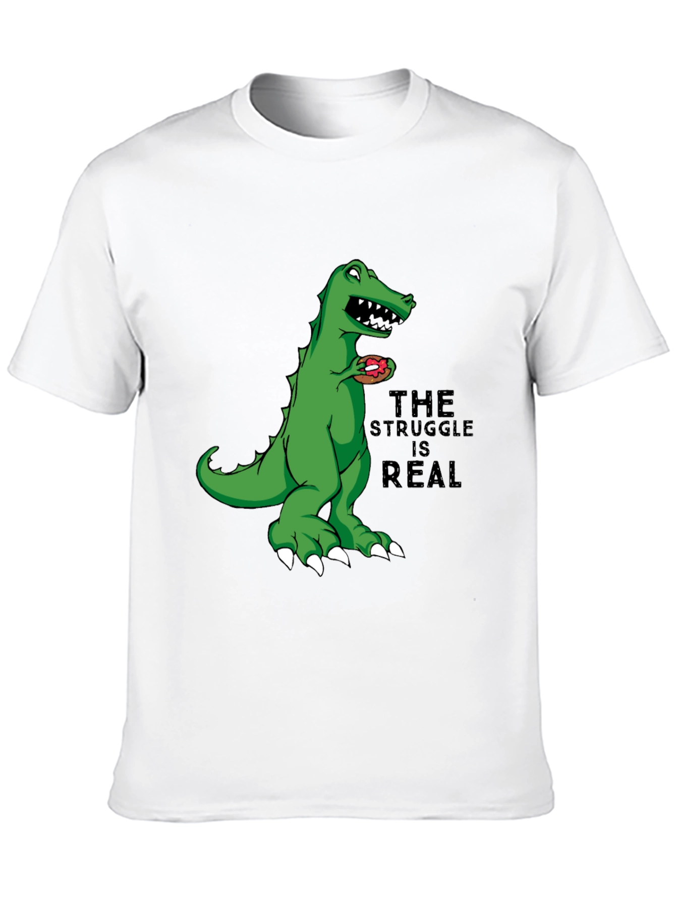 Dino Donut Struggle T-Shirt - Black