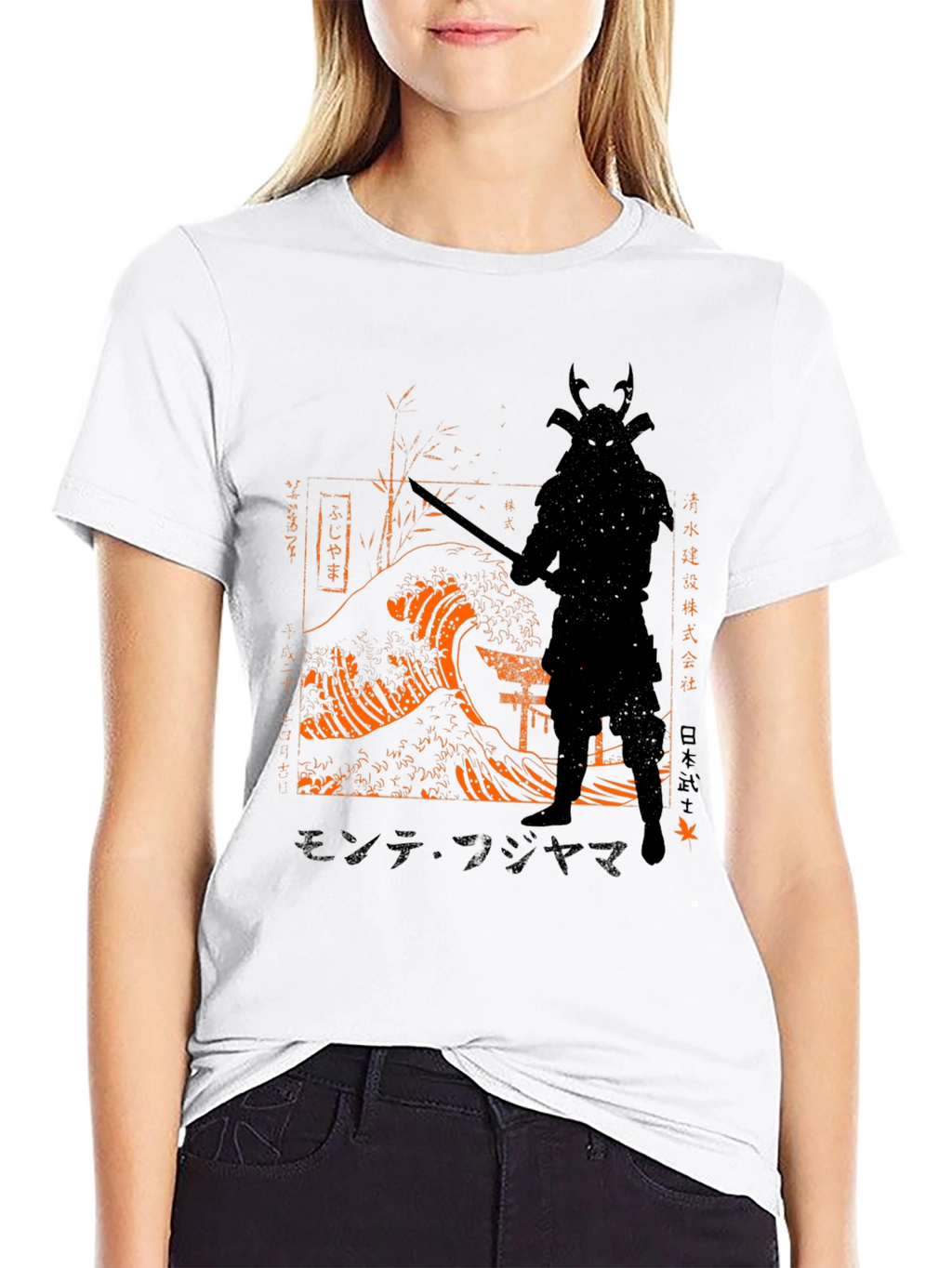 Samurai Wave Graphic Tee - Mens Black T-Shirt