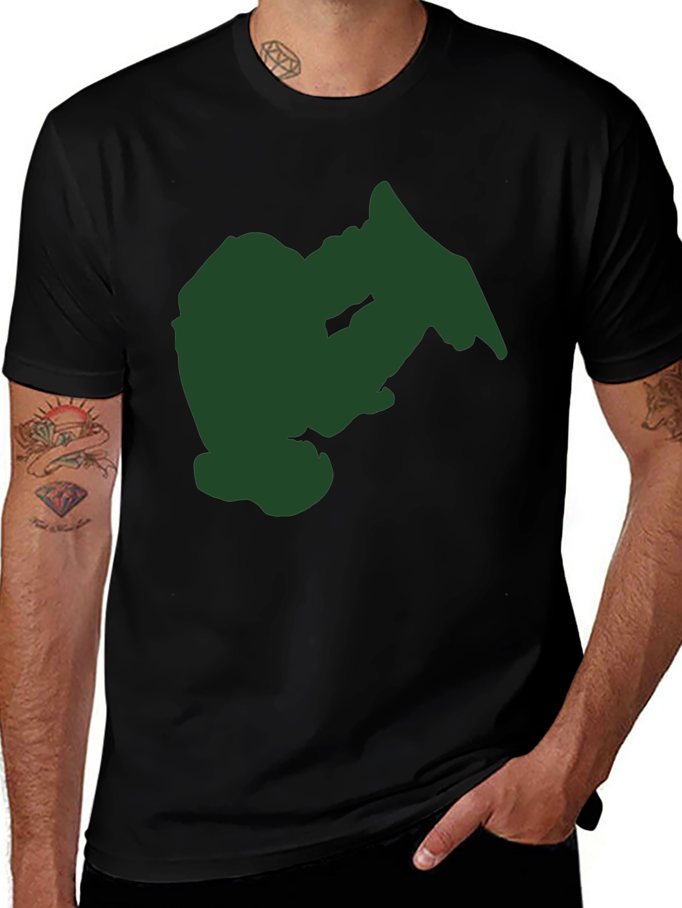 Mens Graphic Tee - Abstract Green Design