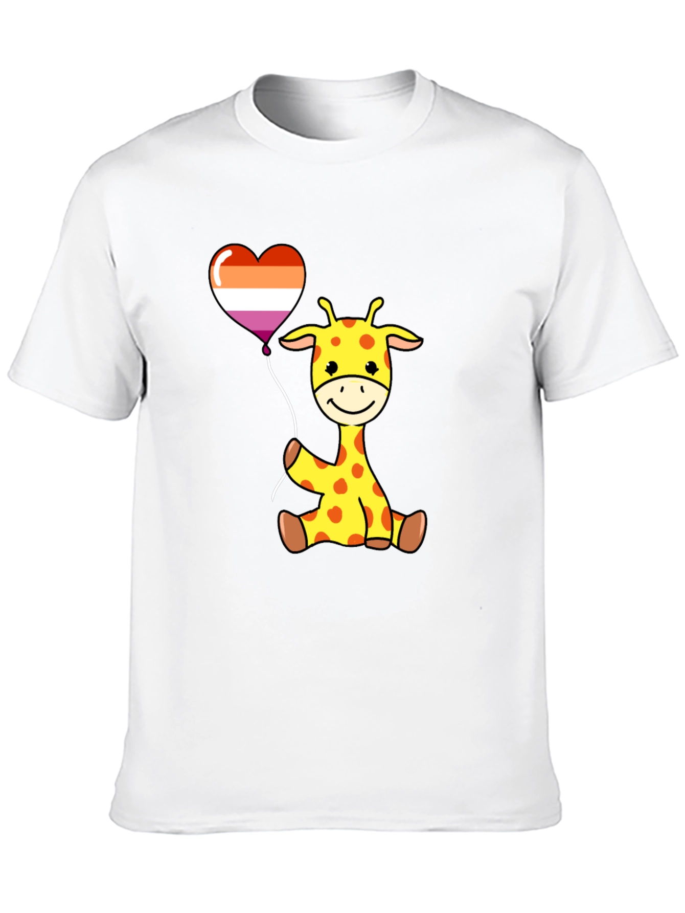 Giraffe Lesbian Pride Heart Balloon T-Shirt