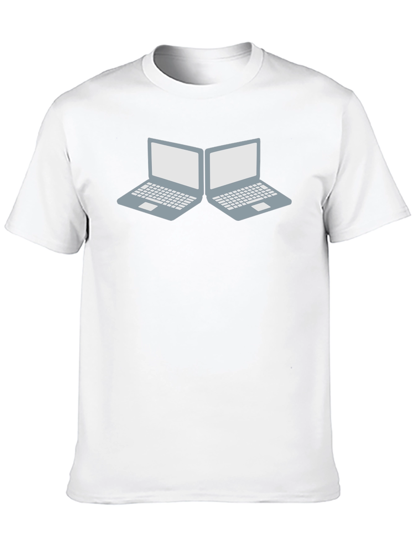 Laptop Duo Graphic Tee - Tech Enthusiast Style